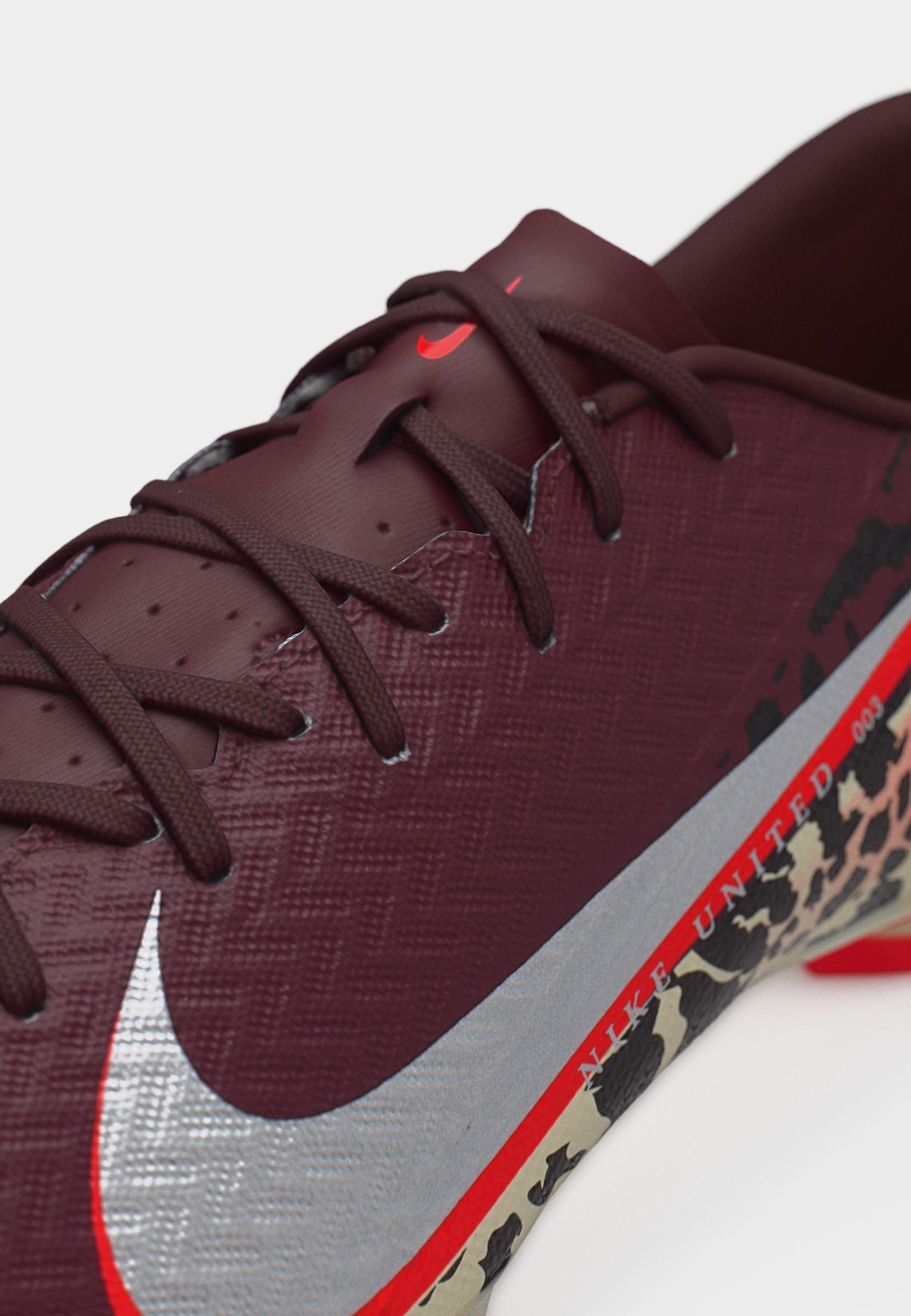 أحذية كرة القدم MERCURIAL VAPOR 16 ACADEMY UNITED FG/MG UNISEX - عشب صناعي - بورغندي كراش/فضي معدني/أحمر جامعي/فوسيل