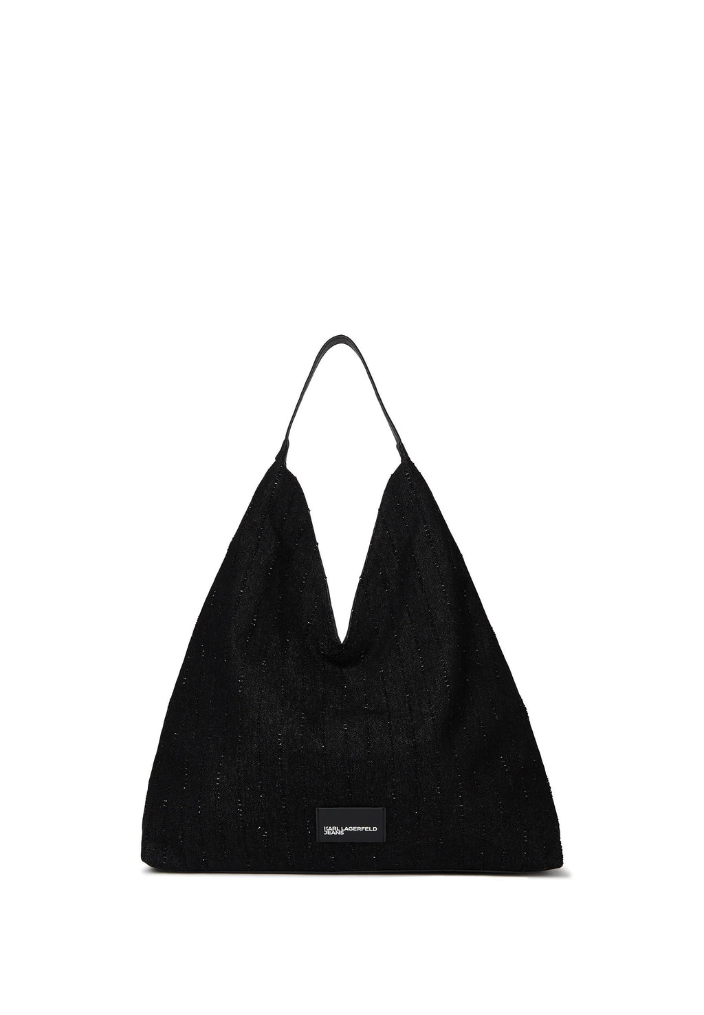 PINSTRIPE TRAPEZE - Handbag - striped black denim