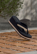 TH WEDGE CROCHET SUMMER SANDAL - T-bar sandals - space blue