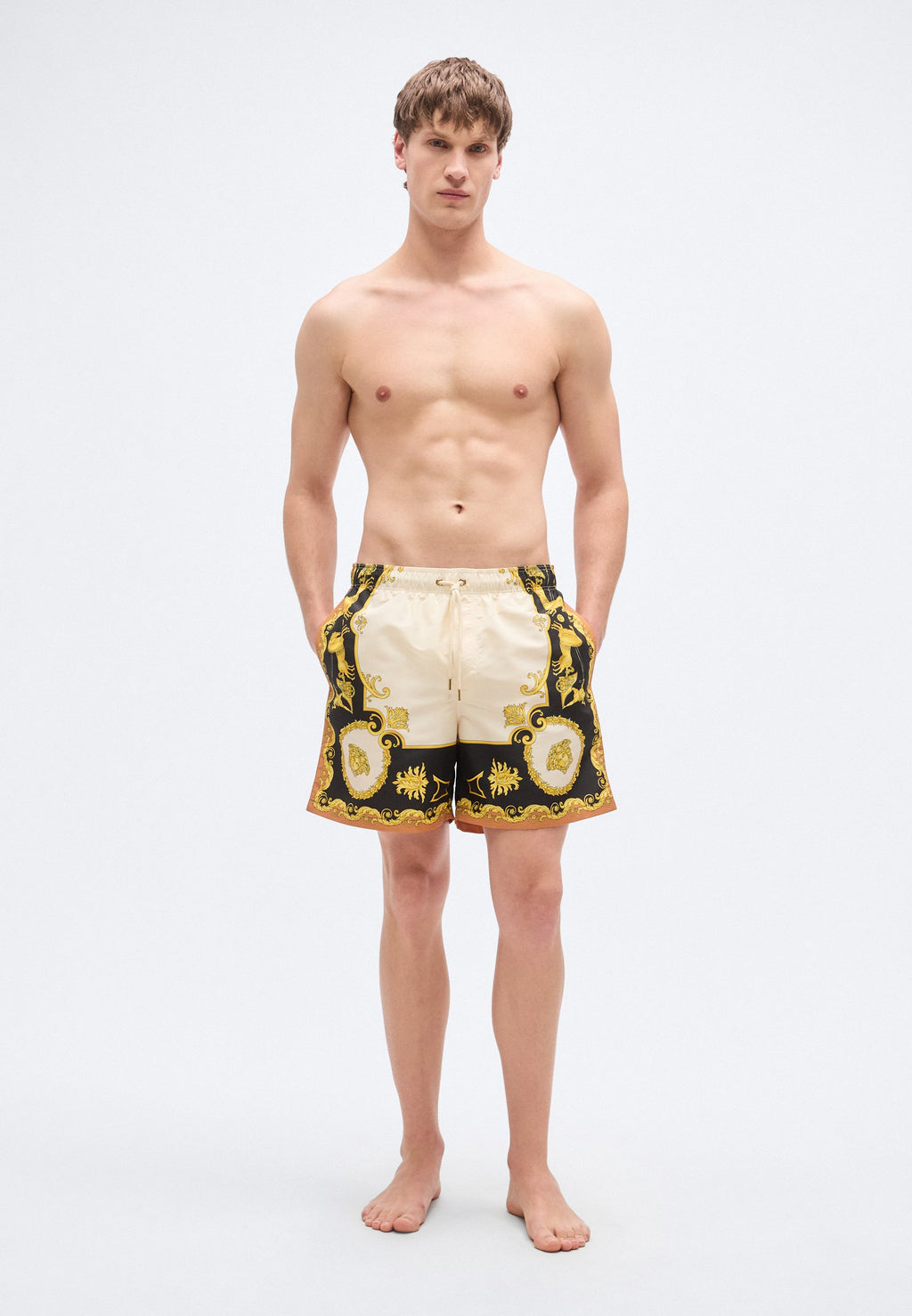 SWIM MYTHIC BAROCCO PRINT - Swimming shorts - black/ivory/autumn spice