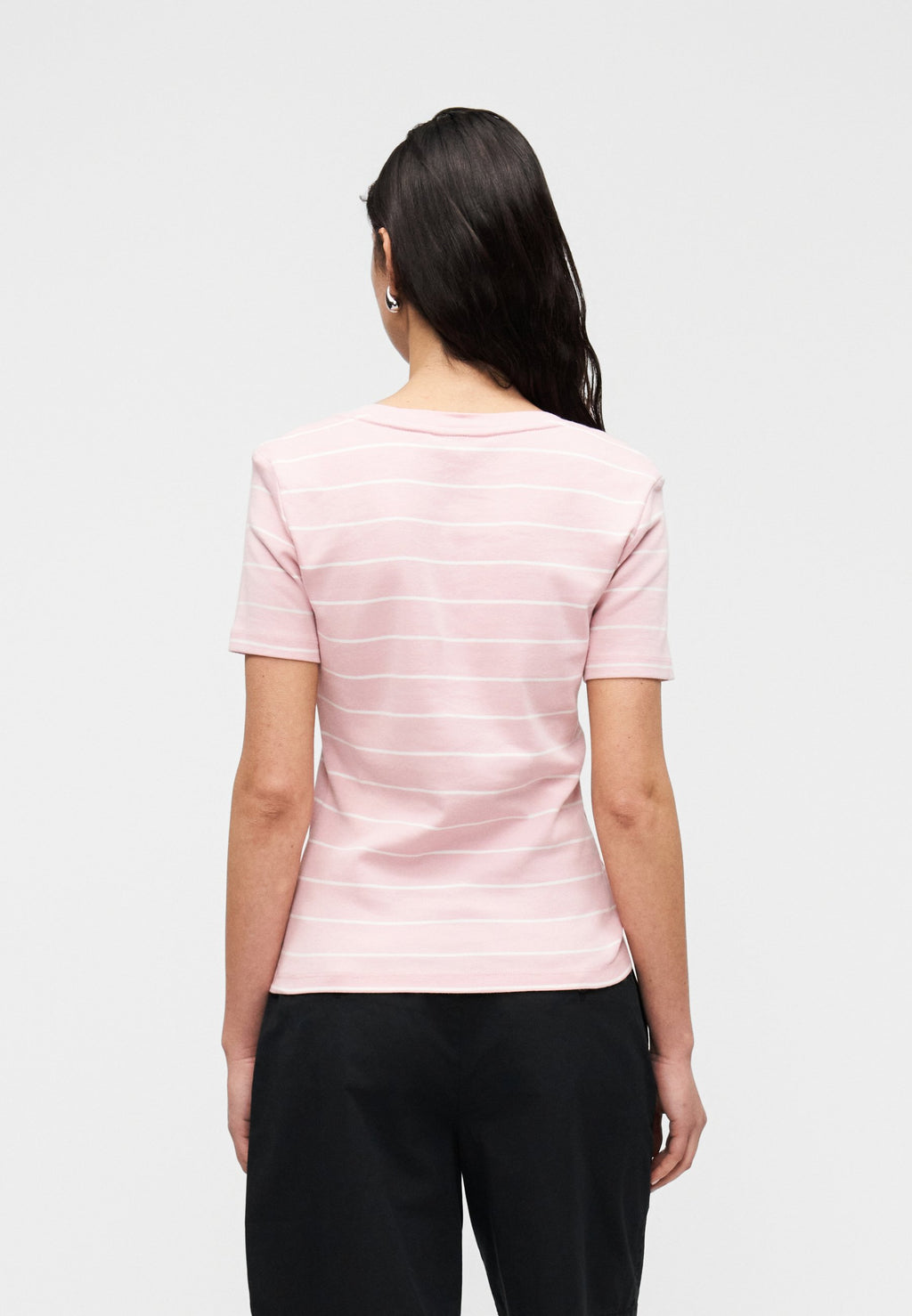 SLIM CODY COL V - T-shirt basique - bonita pink/écru