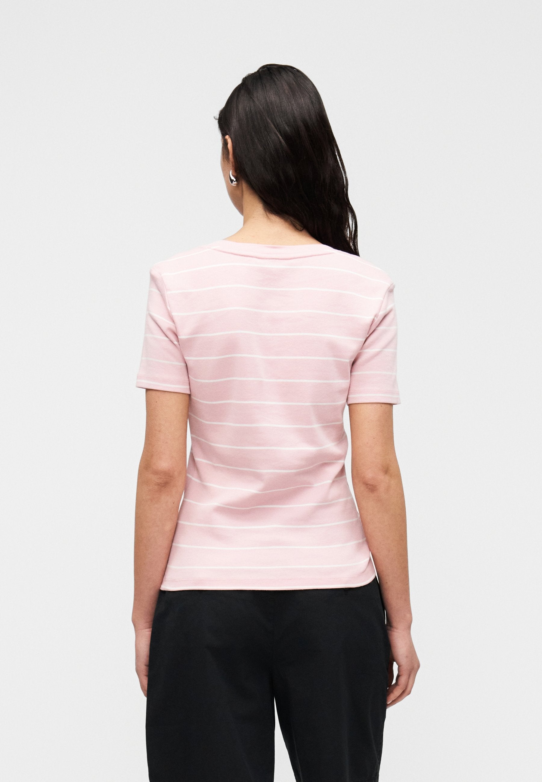 SLIM CODY COL V - T-shirt basique - bonita pink/écru