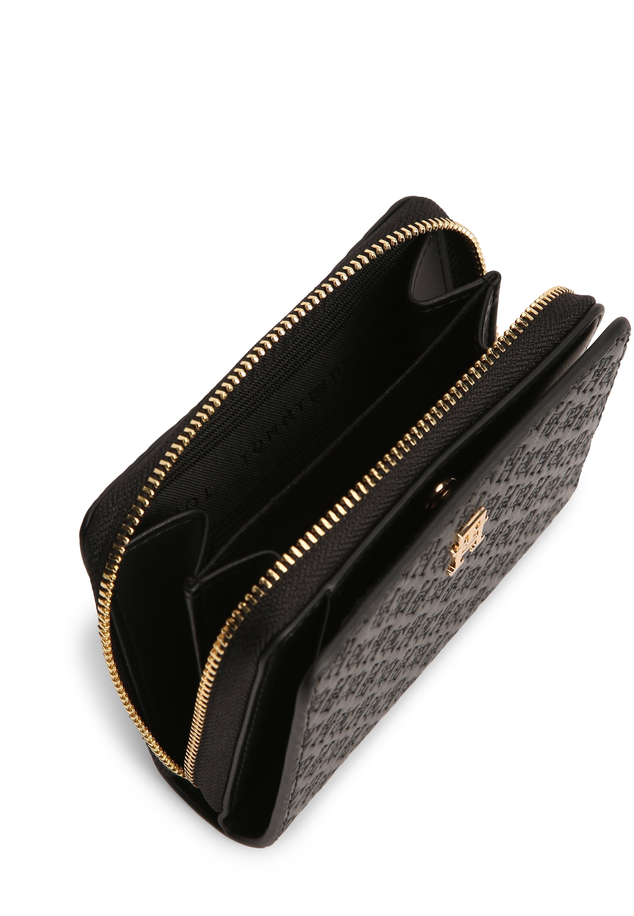 HILFIGER ICON DEBOSSED ZIP-AROUND FLAP WALLET - Wallet - black