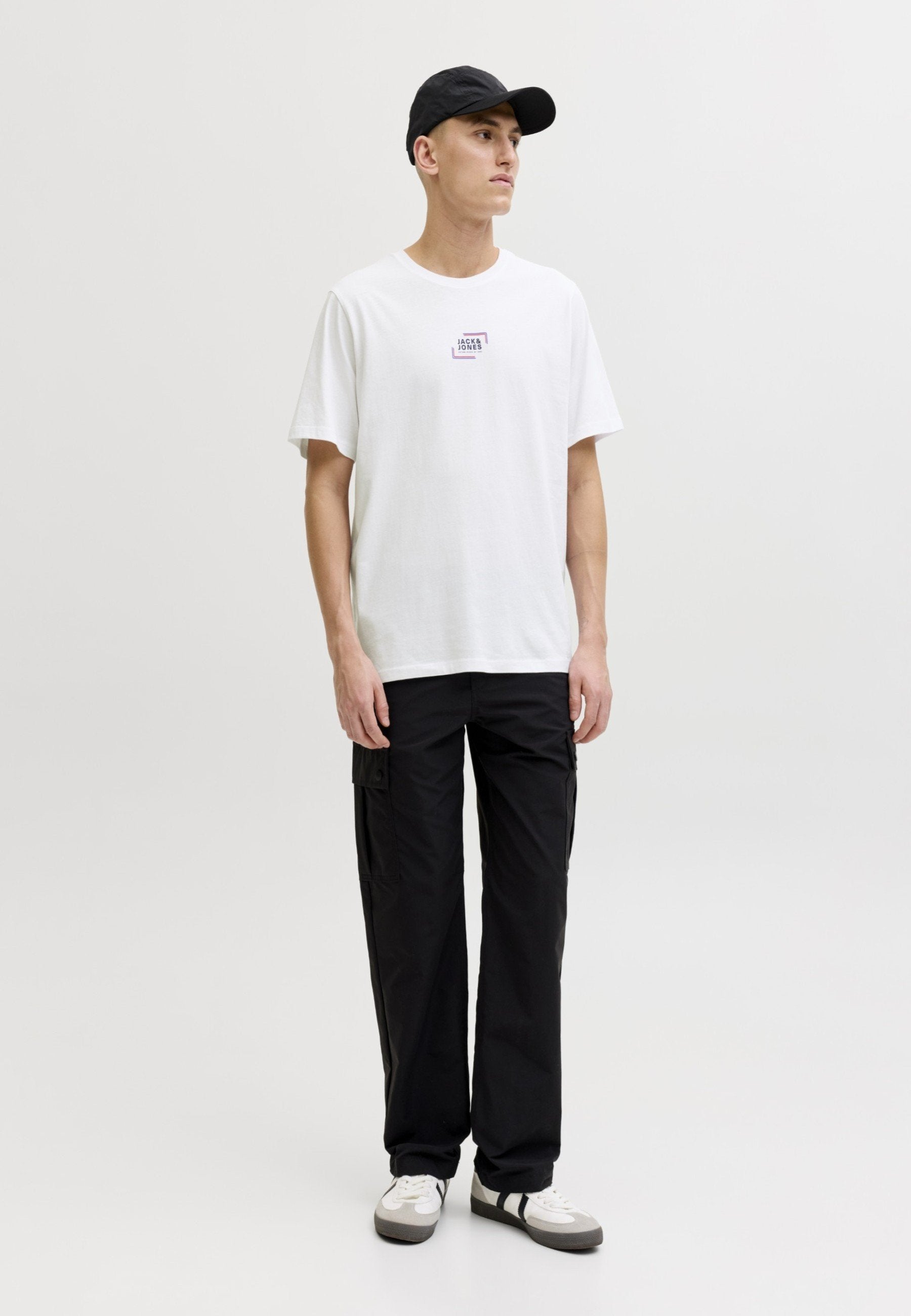 JJCORP GRAPHIC TEE O NECK 3'LÜ PAKET - Baskılı tişört - beyaz/mavi serap/lacivert blazer
