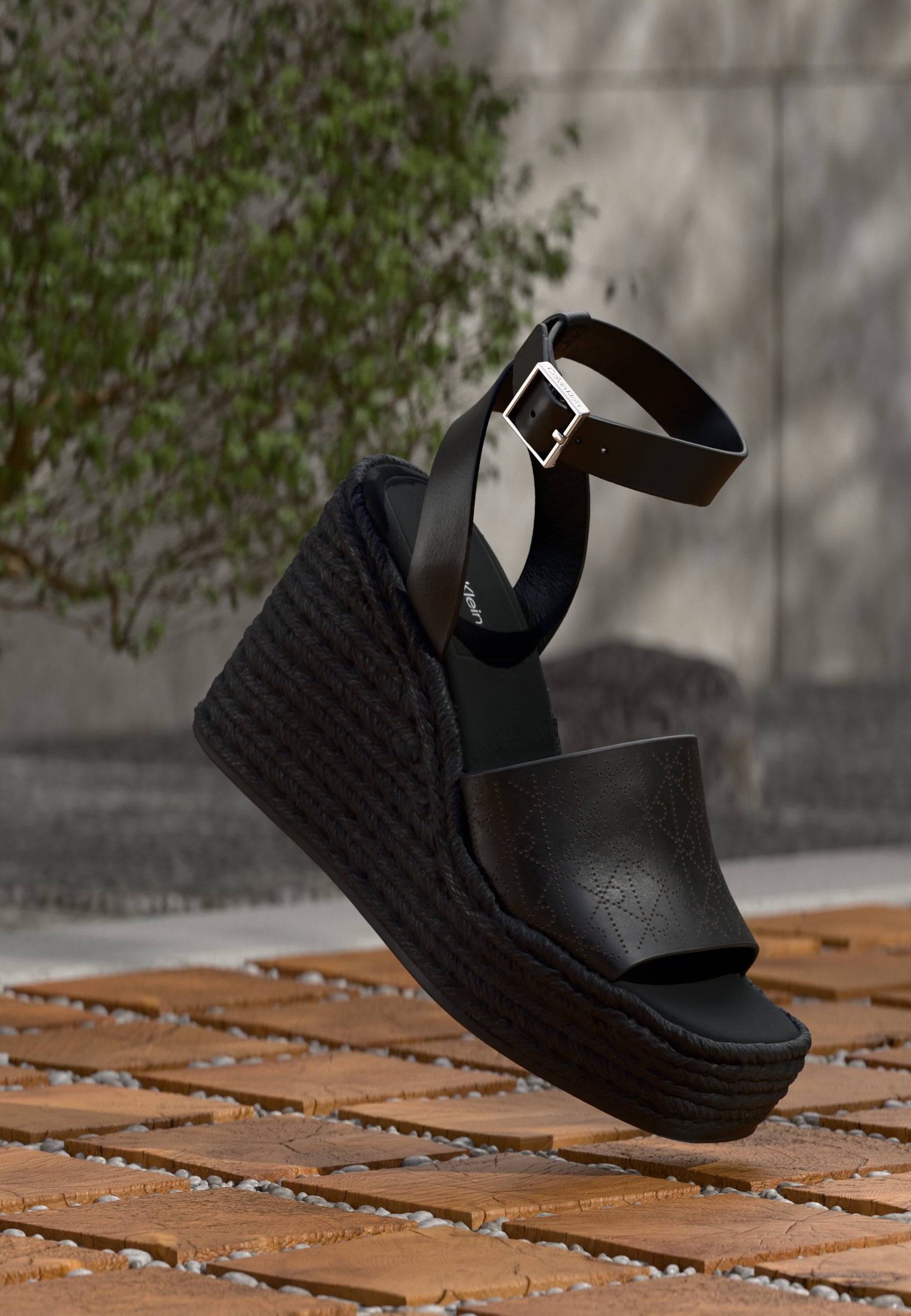 Platform sandals - triple black