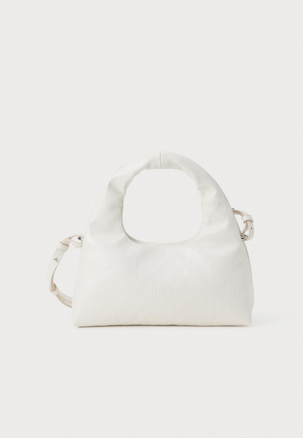 EMBLEM PUFFER BAG WITH STRAP - Cross body bag - white