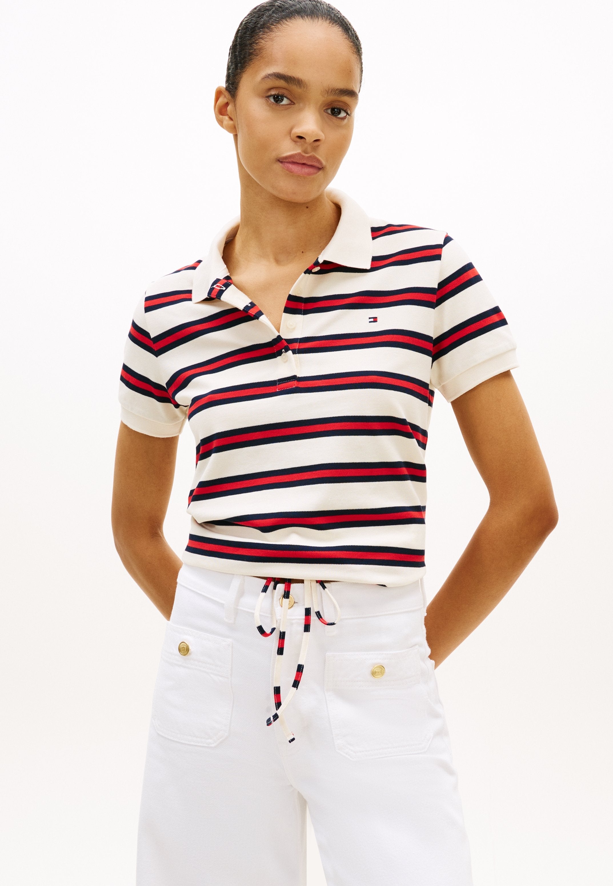 1985 REGULAR FIT TIE FRONT POLO SHIRT - Polo shirt - calico/fireworks