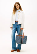 TH MONOPLAY TOTE STRIPE LE - Handbag - blue mix
