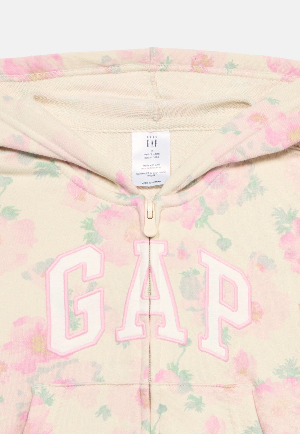 LOGO - Zip-up sweatshirt - beige/light pink