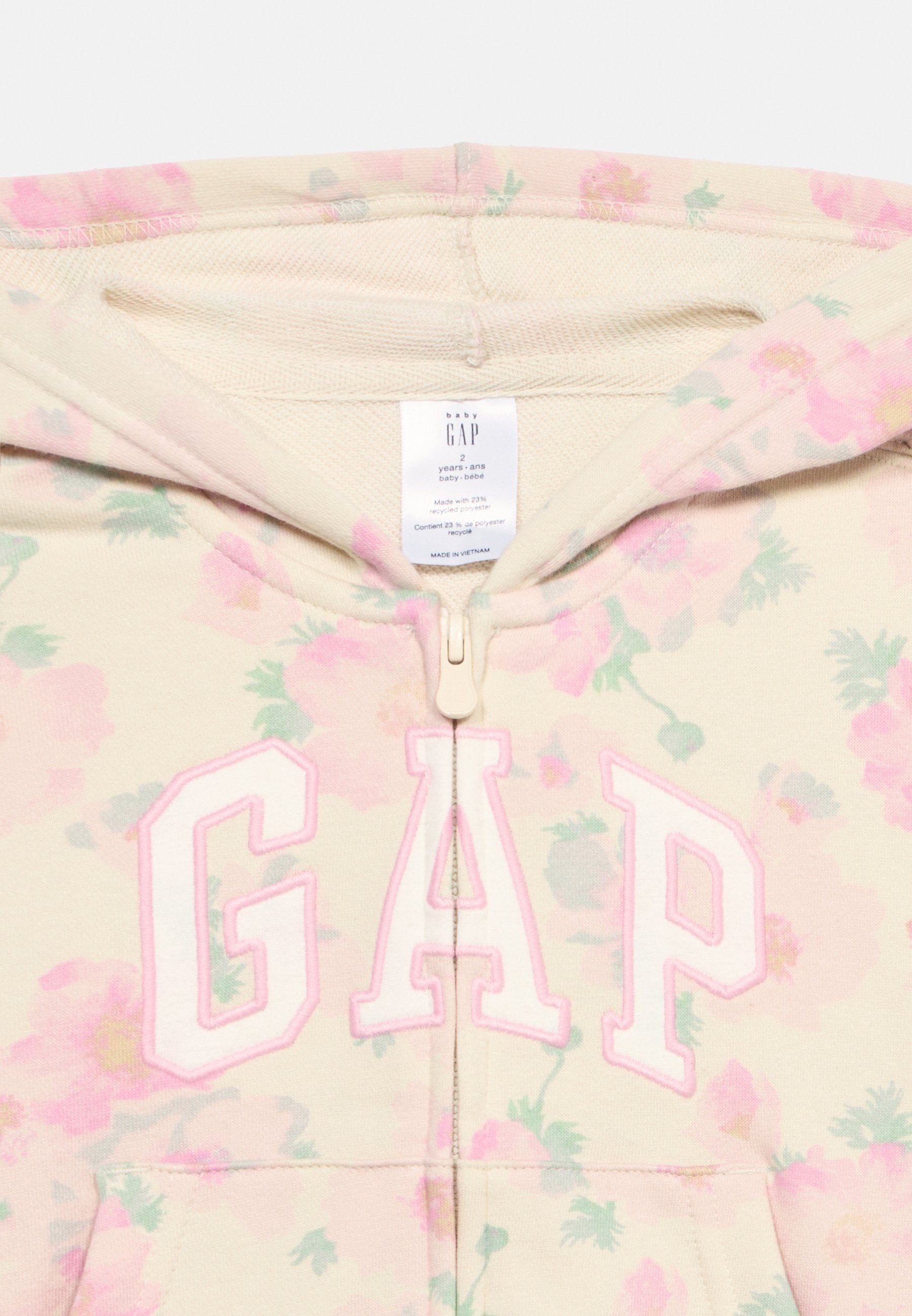 LOGO - Zip-up sweatshirt - beige/light pink