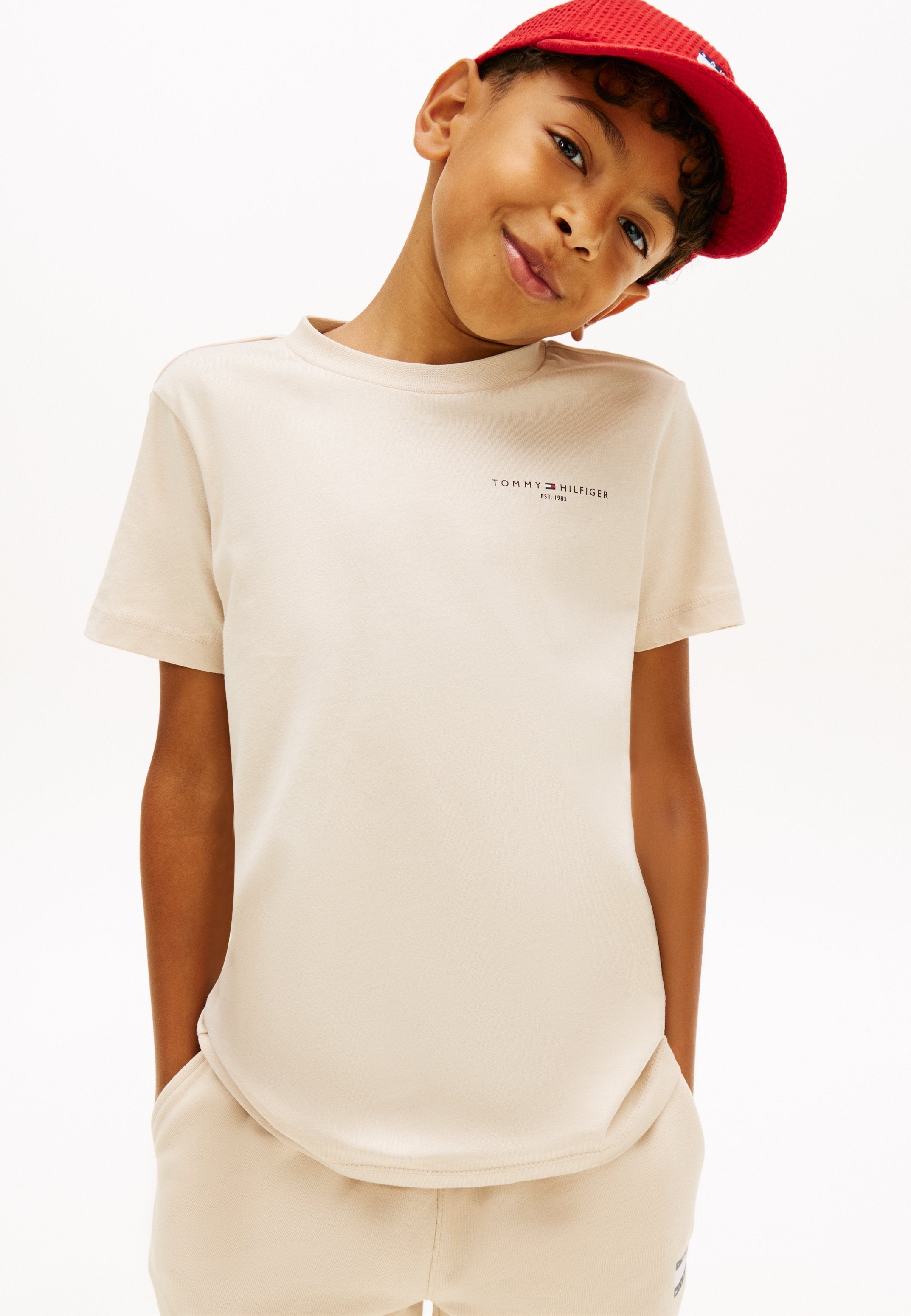 TEE-SHIRT RAS DE COU LOGO JERSEY - T-shirt basique - classic beige