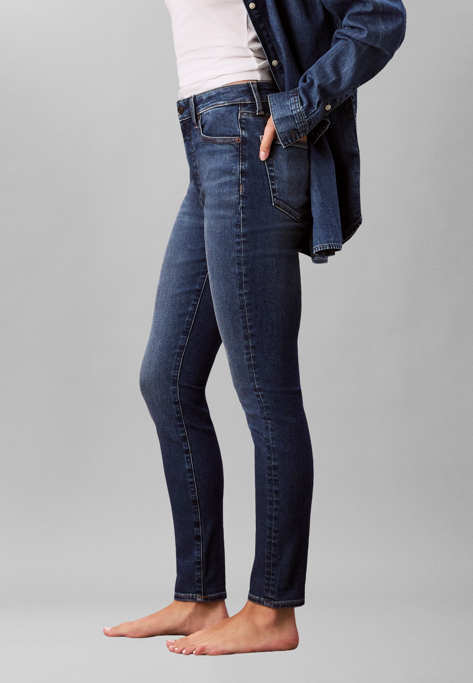 JEAN SKINNY TAILLE HAUTE - Jean skinny fit - bleu midtown