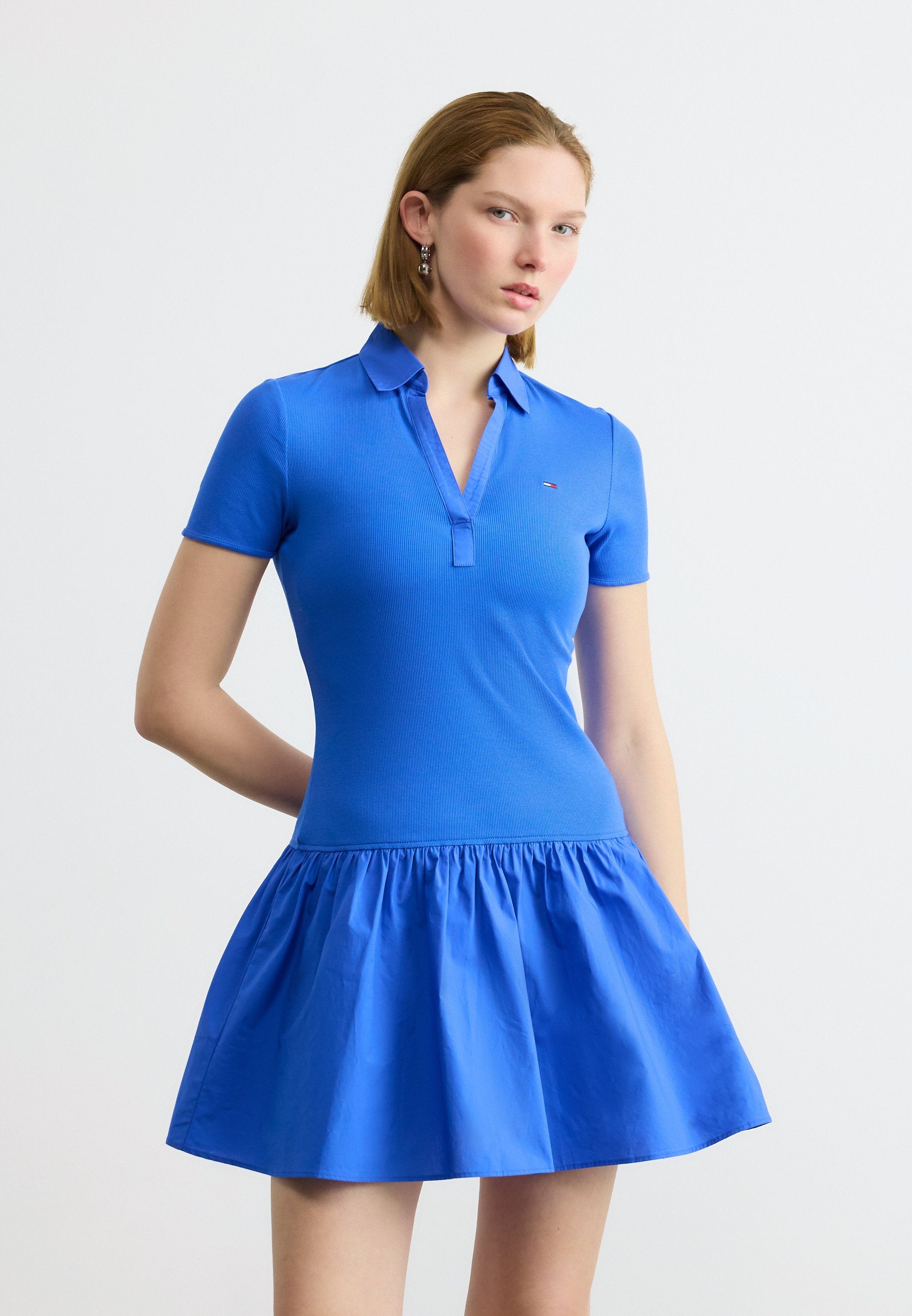 SLIM MINI POLO DRESS - Day dress - empire blue
