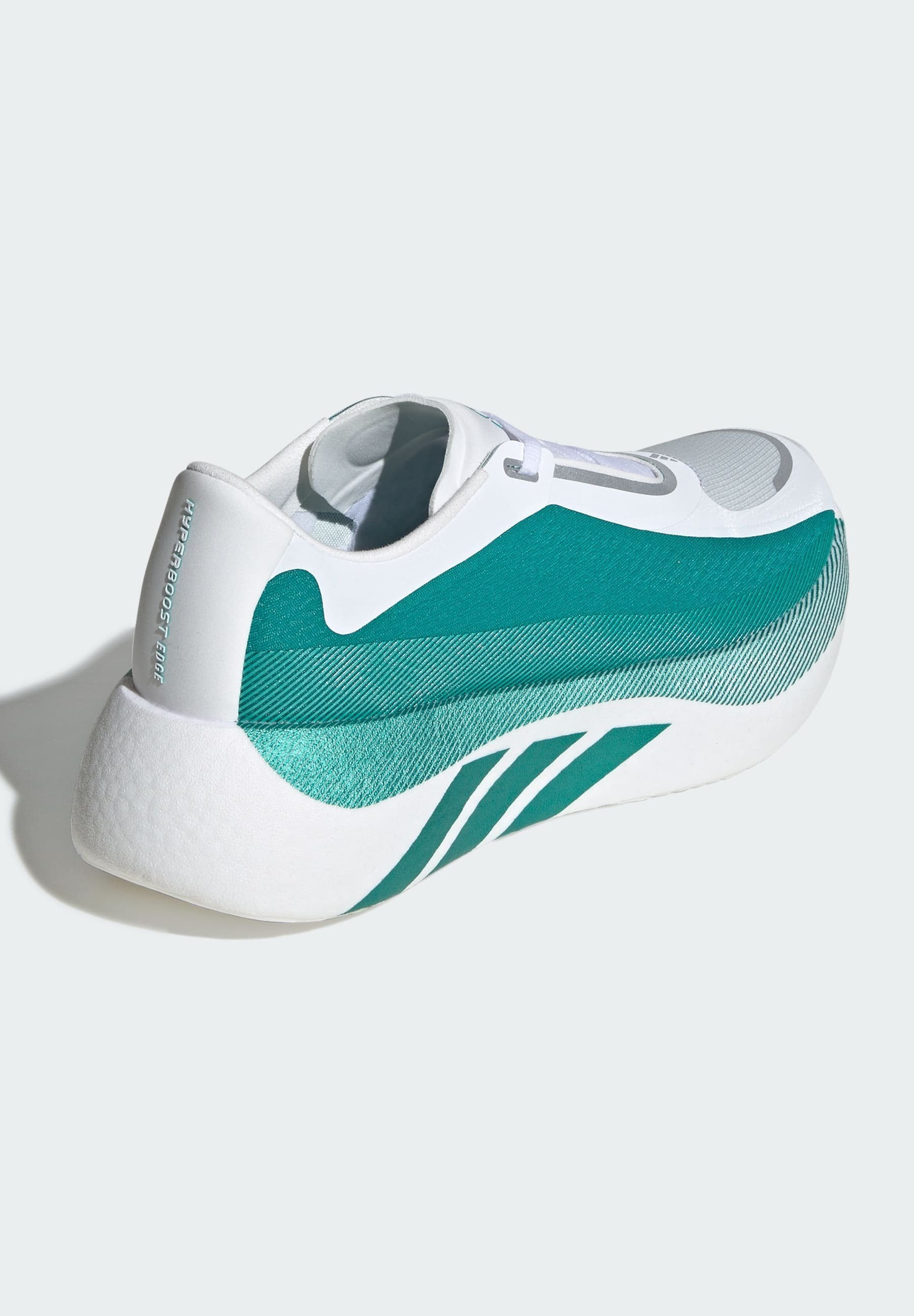 HYPERBOOST EDGE - Road running shoes - cloud white   equipment green    metalic