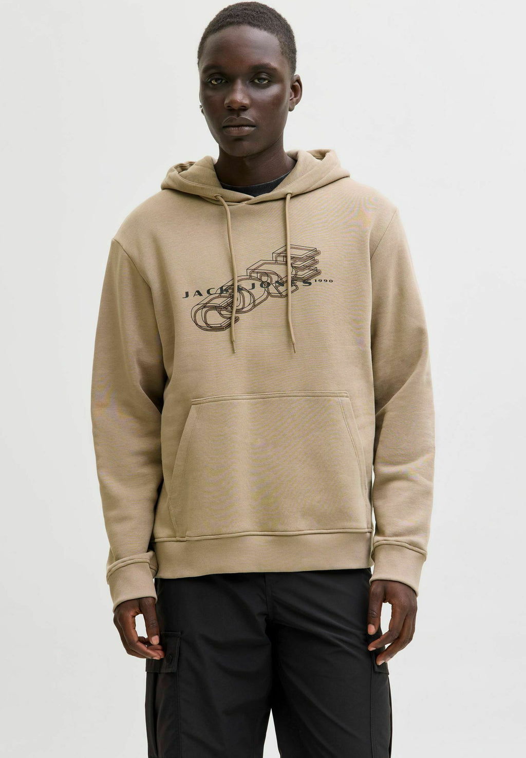 JCOFUSION BRANDING - Hoodie - desert taupe