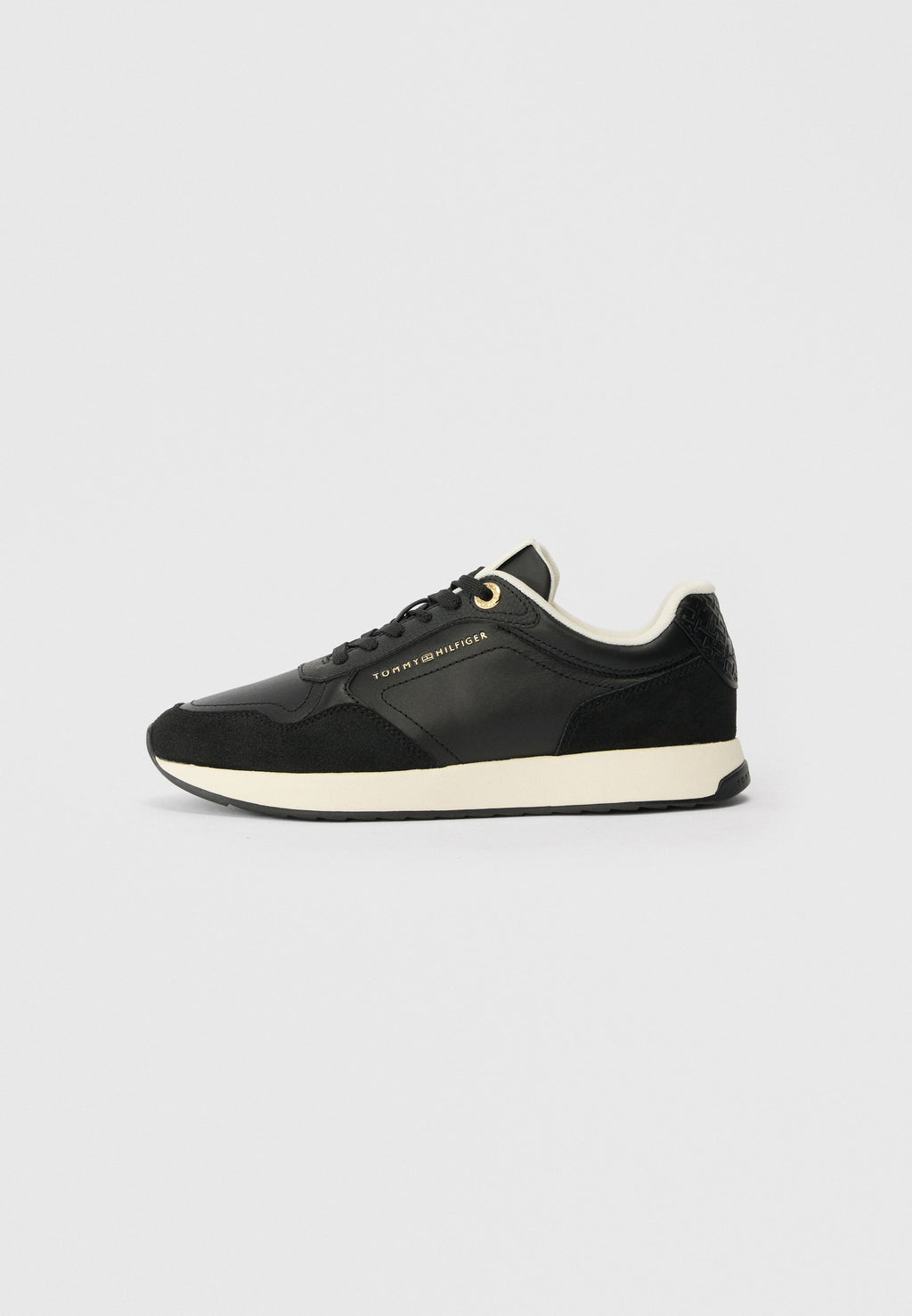 EMBOSSED TH MONOGRAM LEATHER TRAINERS - Trainers - black