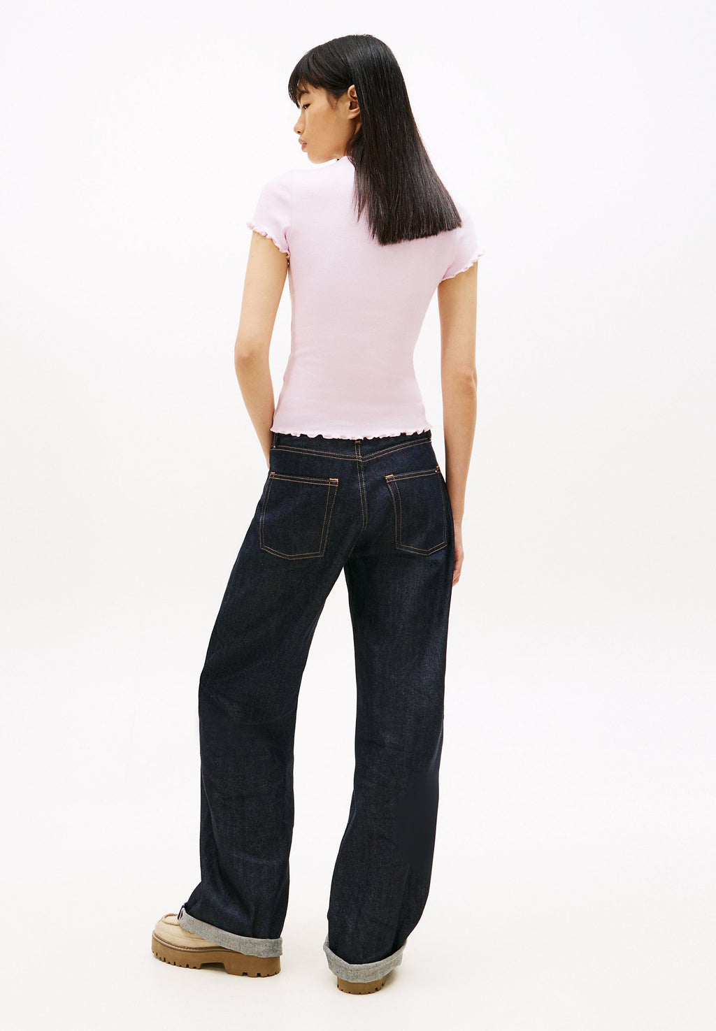 SLIM LETTUCE EDGE  - Basic T-shirt - pearly pink