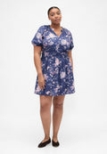 PUFF SMOCKED MINI - Day dress - blue