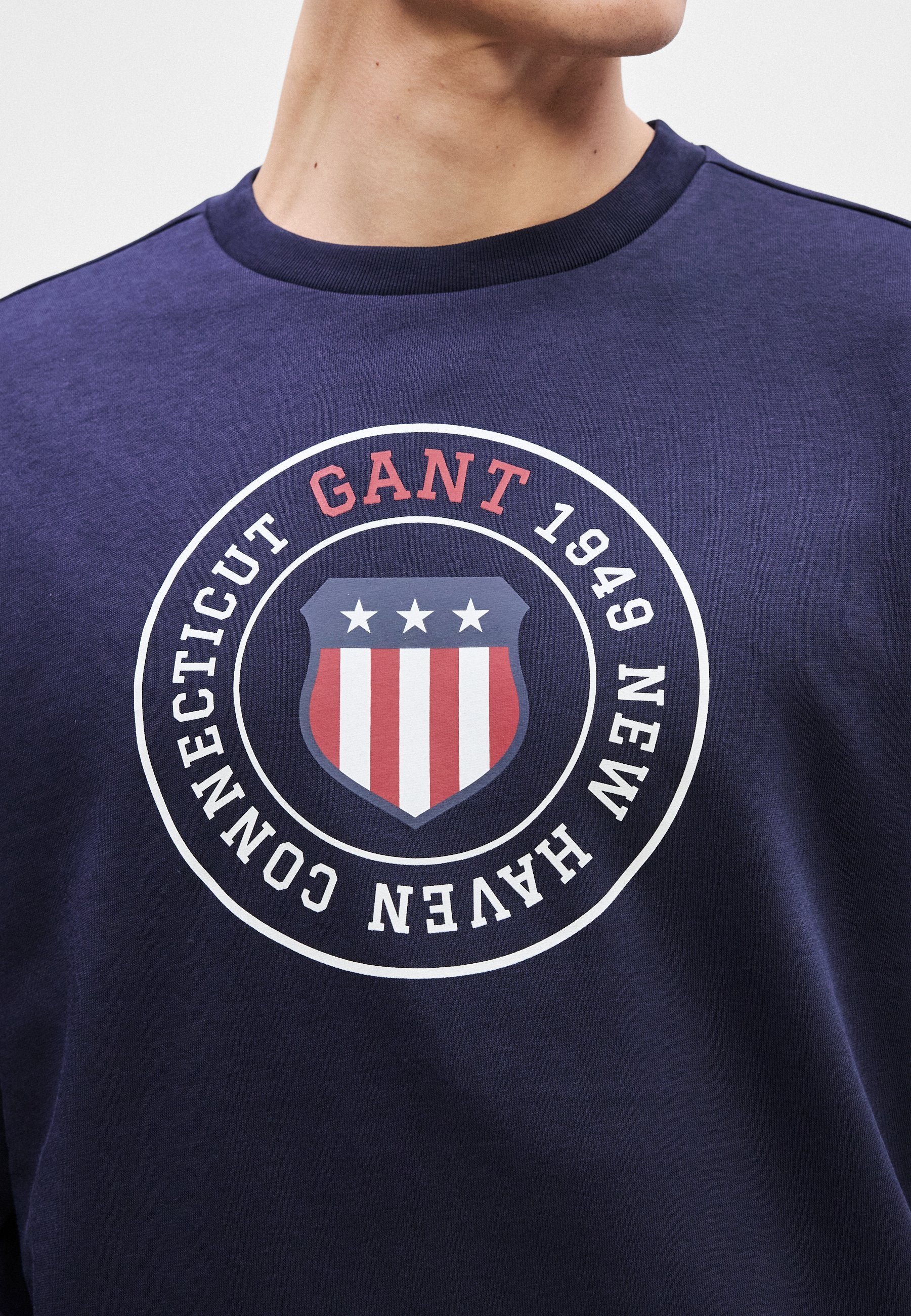 GRAPHIC C NECK - Sweatshirt - evening blue