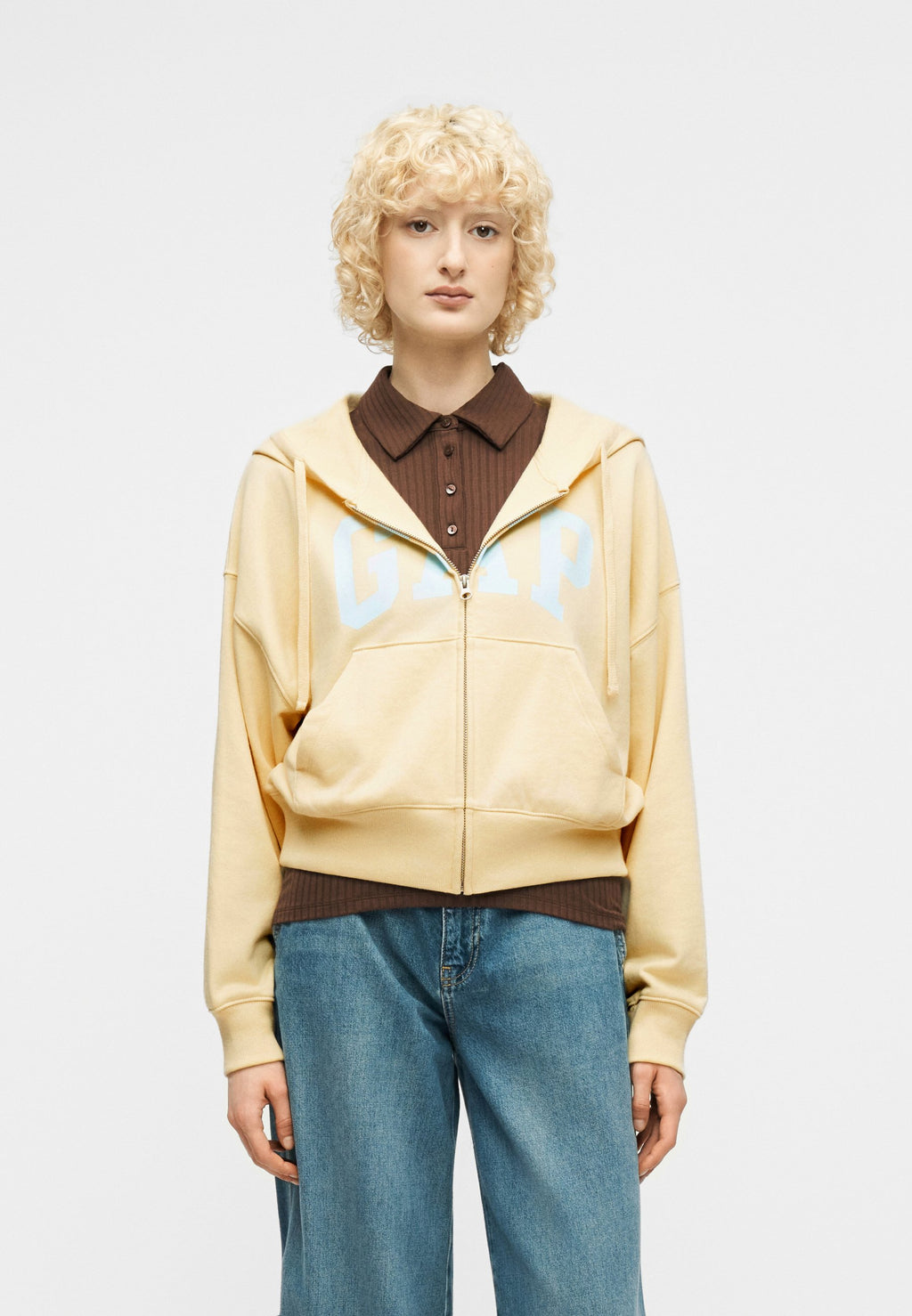HERITAGE - Zip-up sweatshirt - light yellow