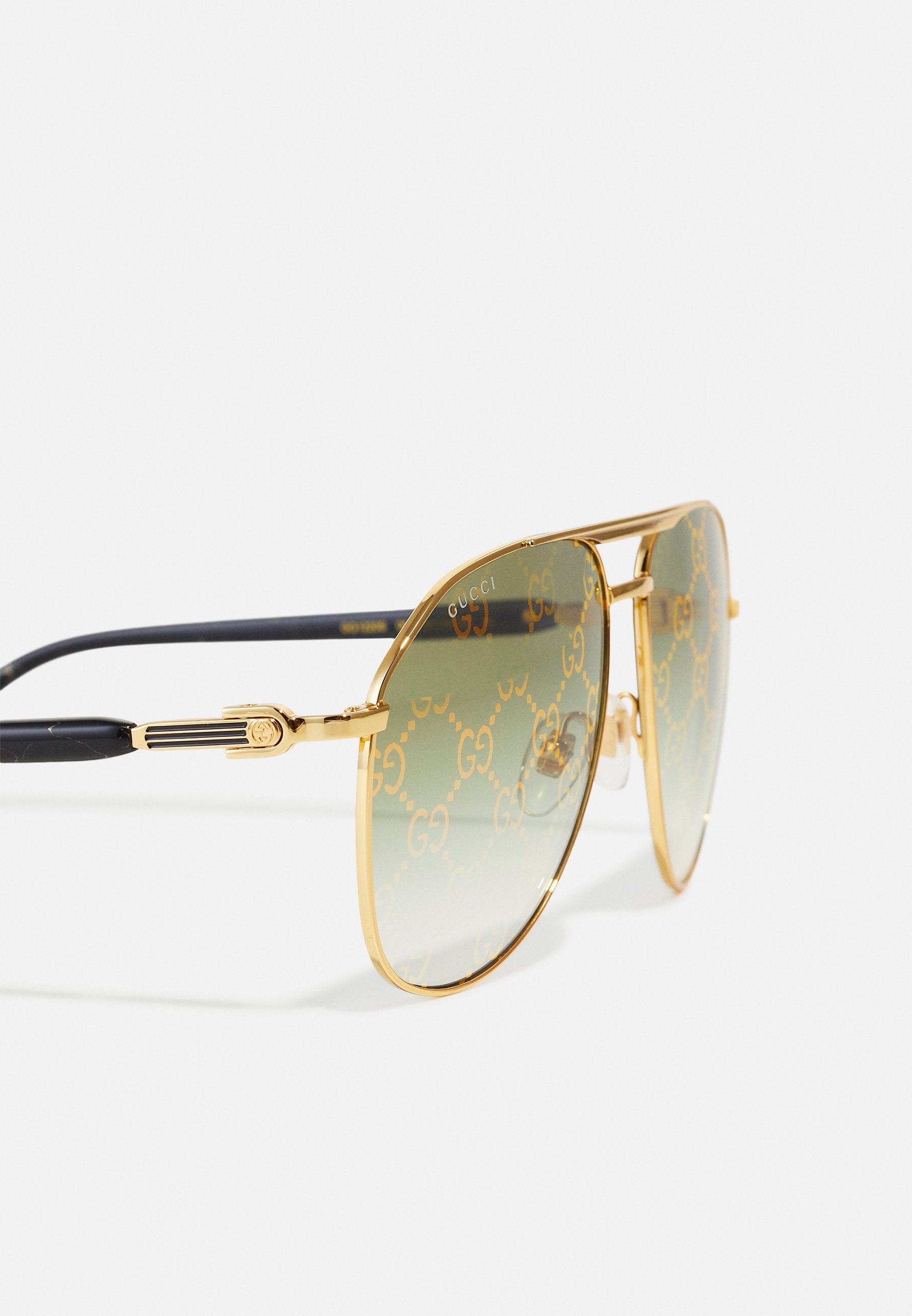 UNISEX - Sunglasses - gold-coloured/green