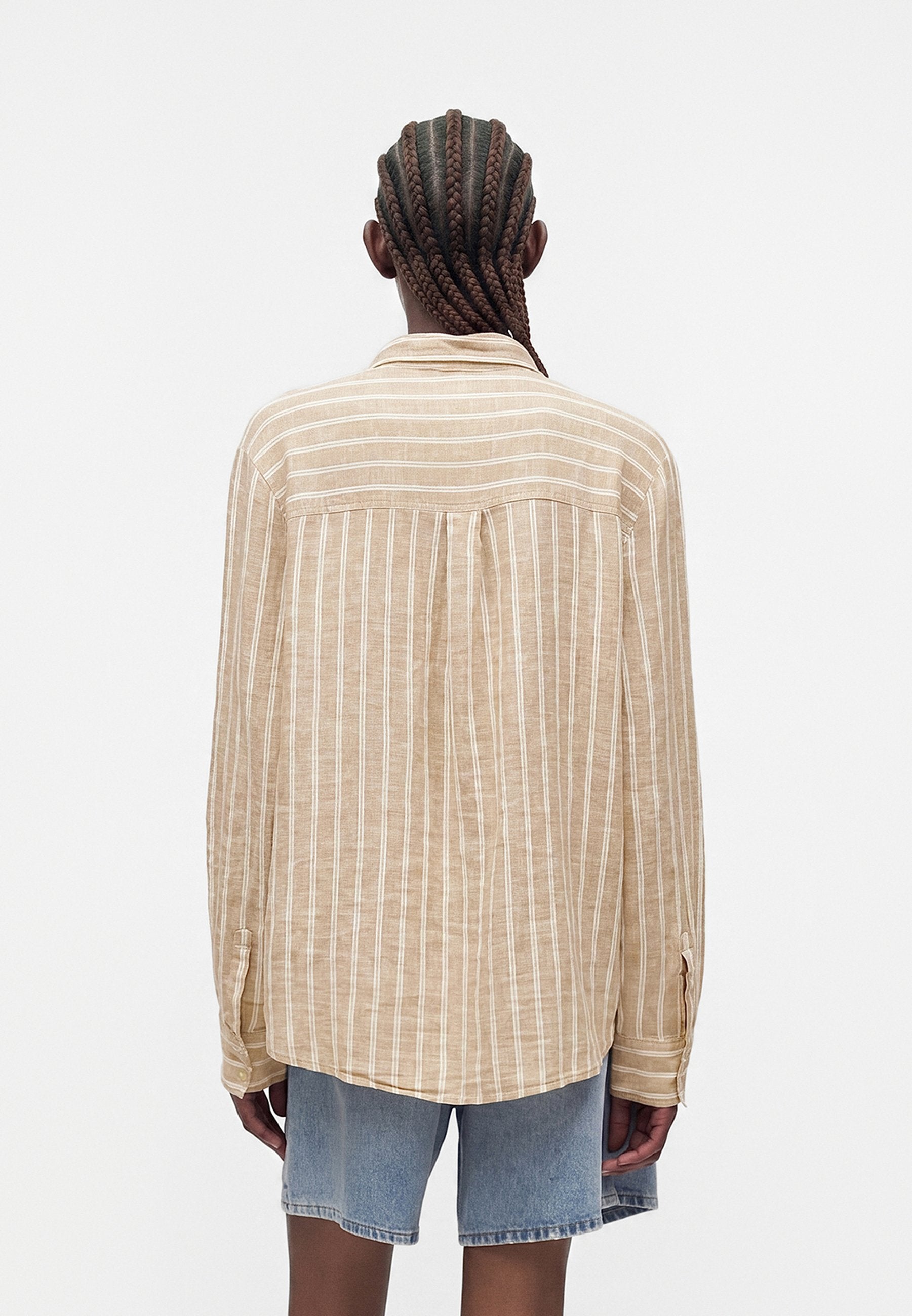 EASY SHIRT - Button-down blouse - white/khaki