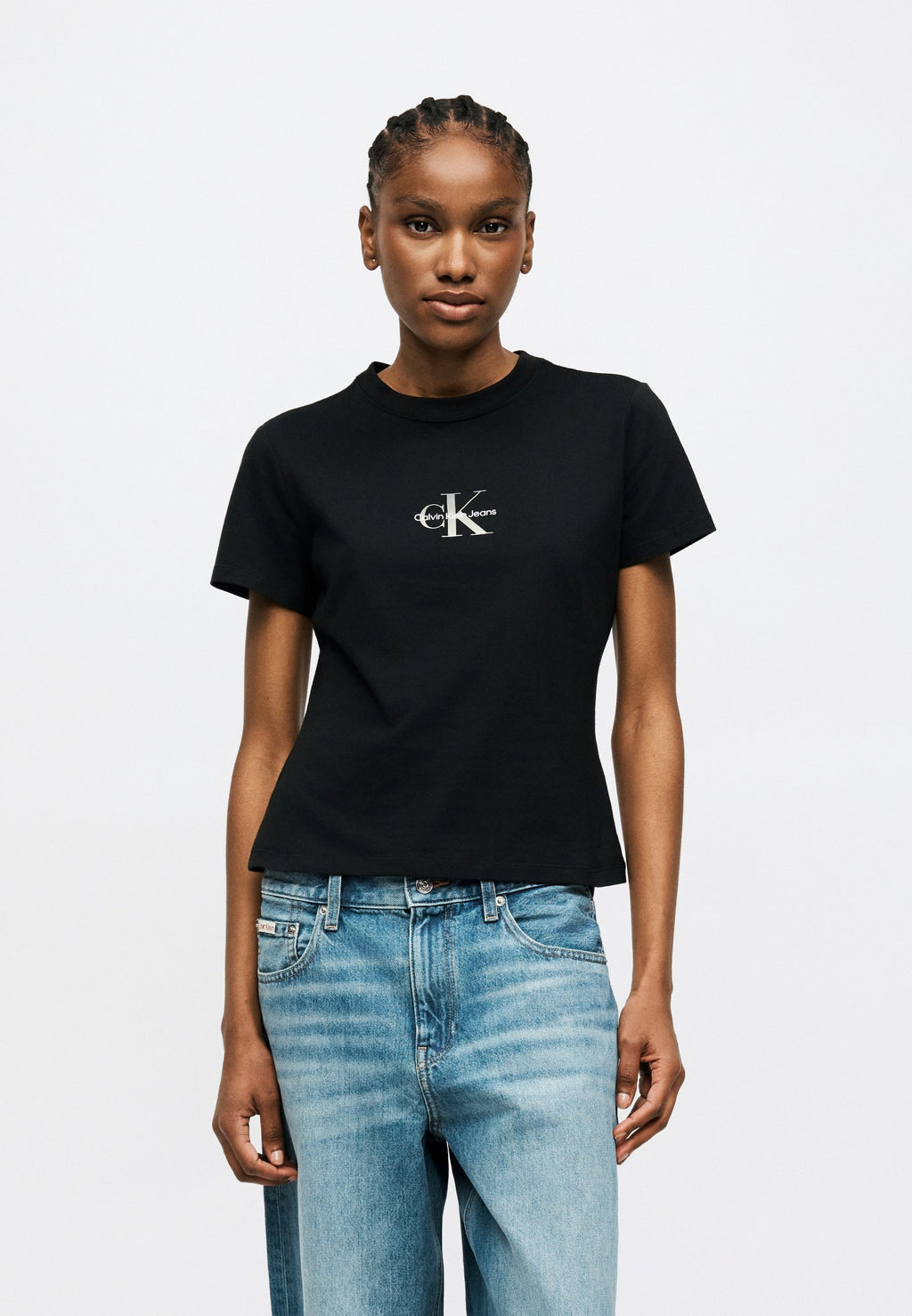 GRADIENT MONOLOGO SLIM TEE - Basic T-shirt - black