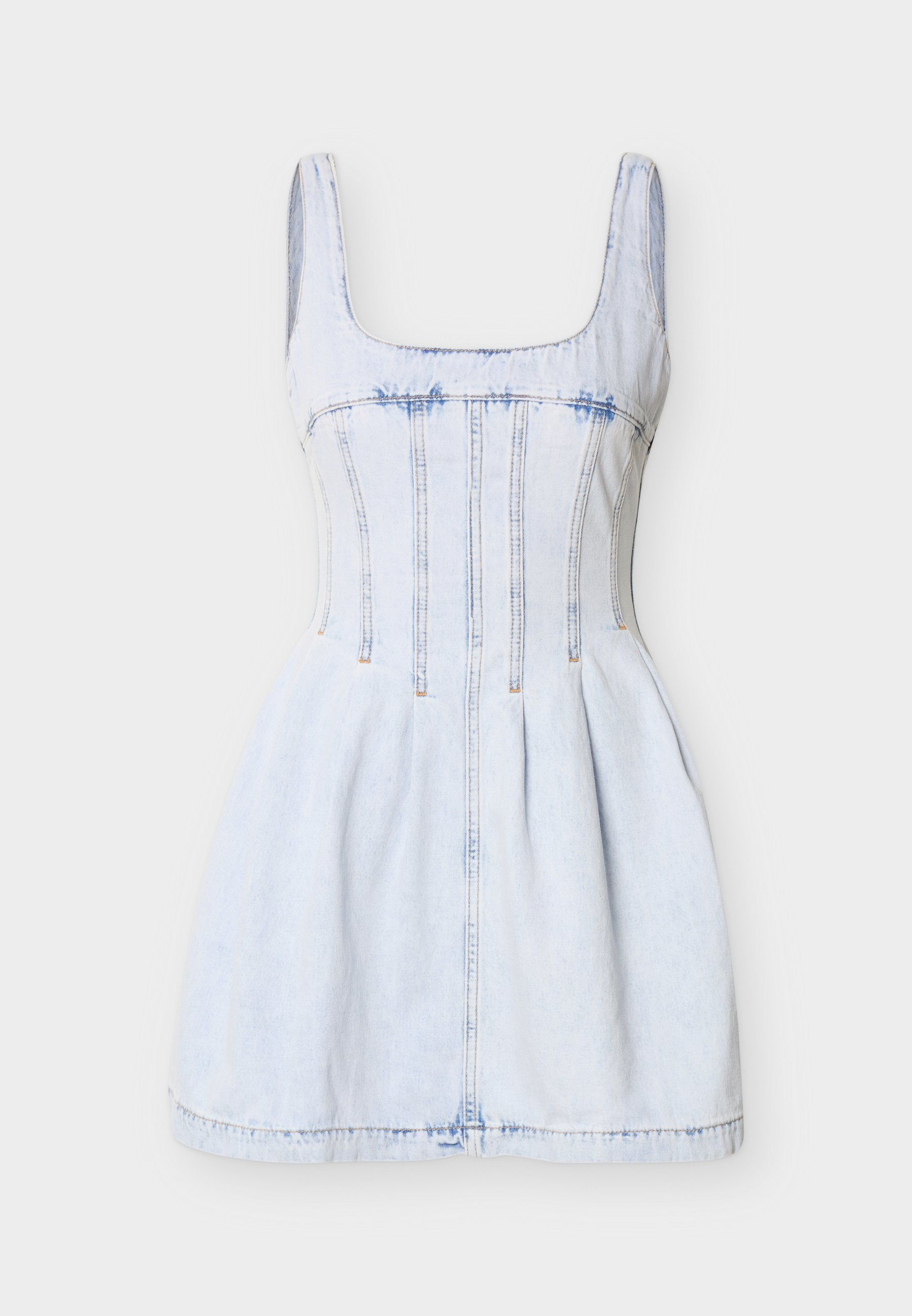 PLEAT SEAM DRESS  - Denim dress - denim light