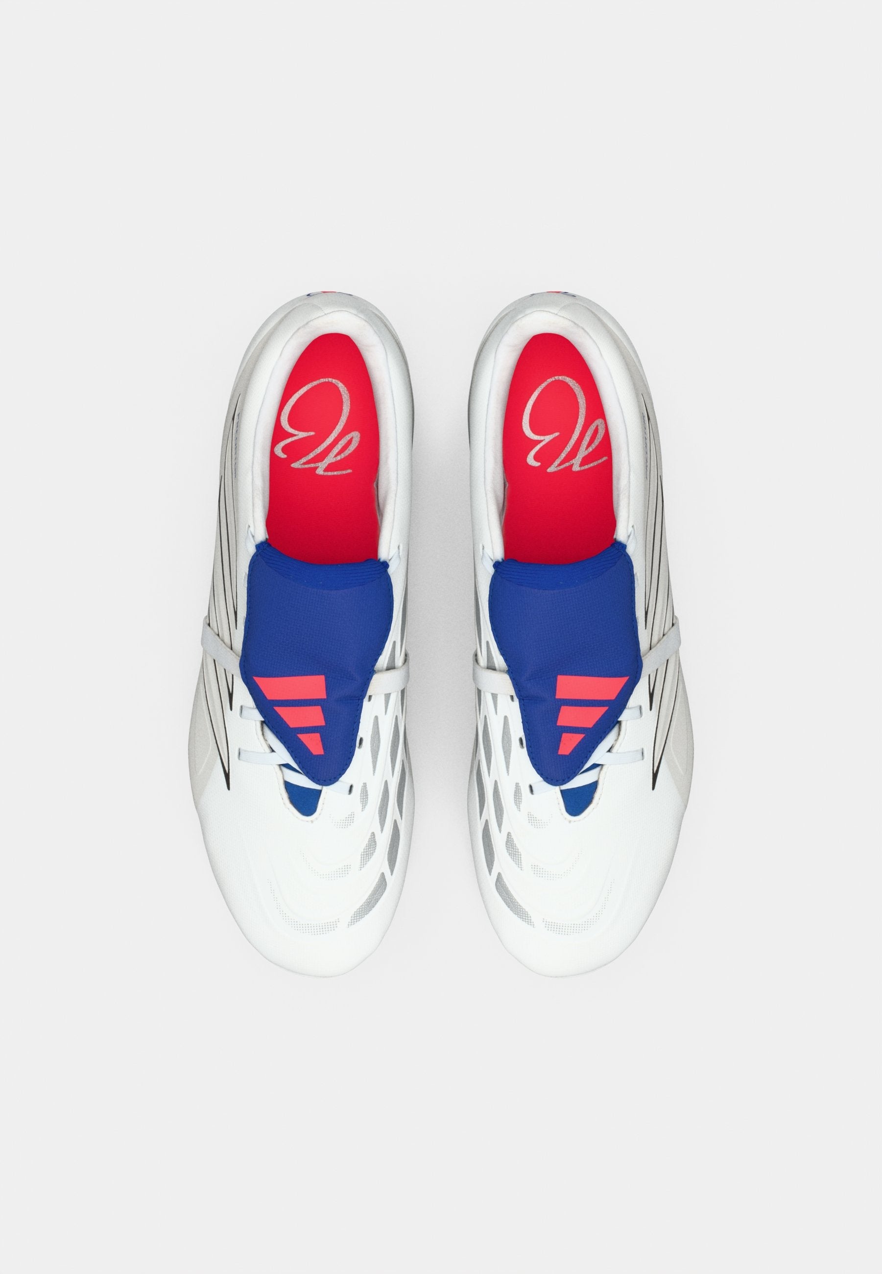 PREDATOR CLUB FOLD-OVER TONGUE - Chaussures de football pour terrain synthétique - chaussures blanc/métallique/bleu royal équipe