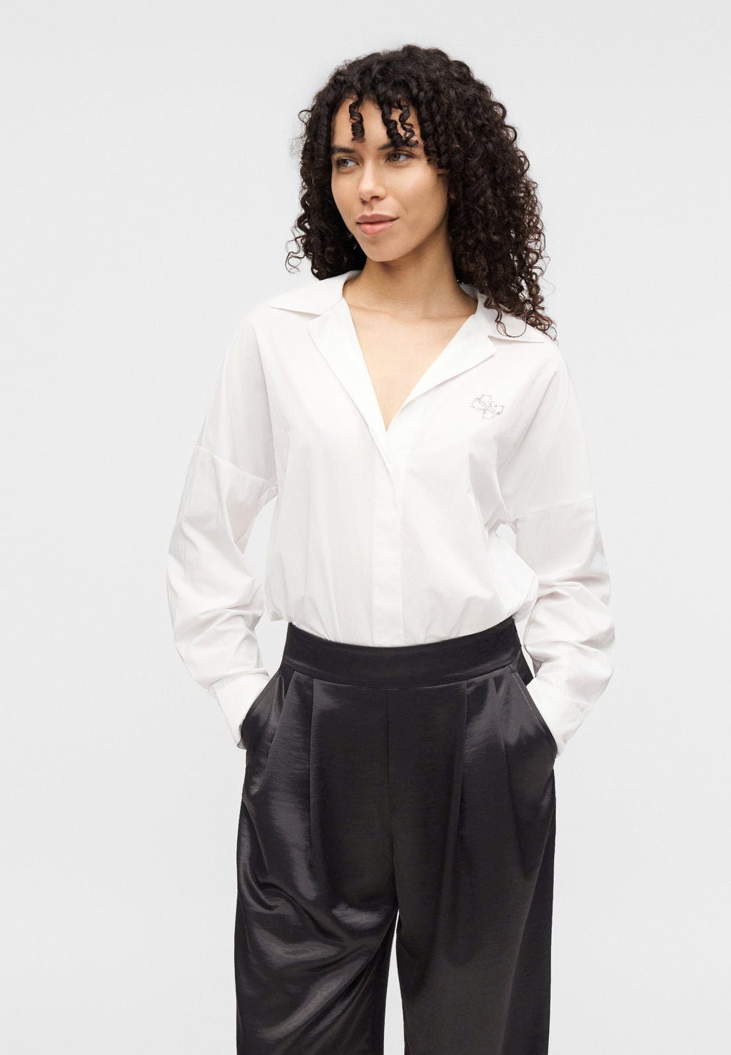 KATIE WIDE LEG PANT - Trousers - black