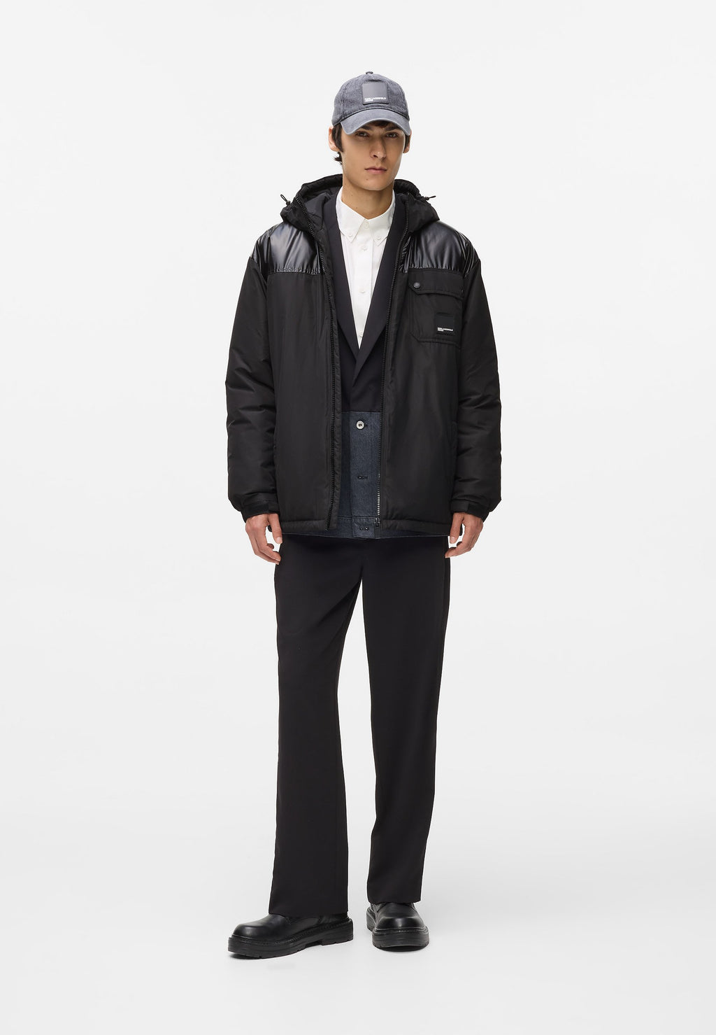MIXED UTILITY - Light jacket - black-shiny black