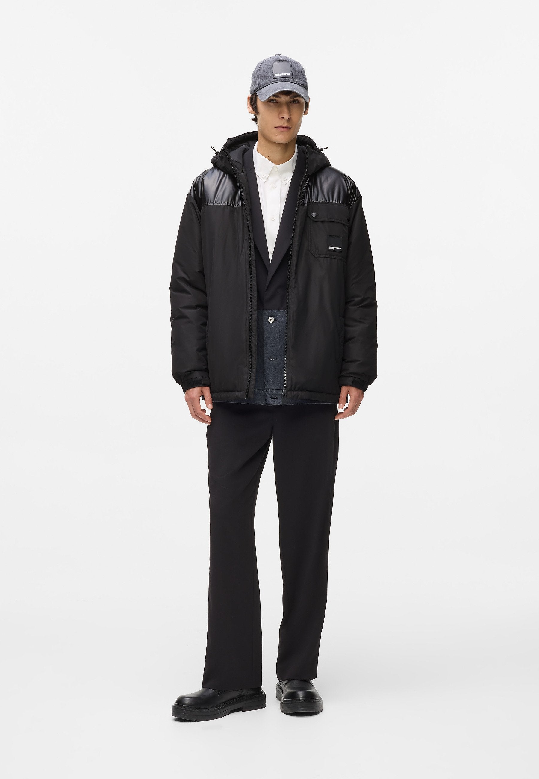 MIXED UTILITY - Light jacket - black-shiny black