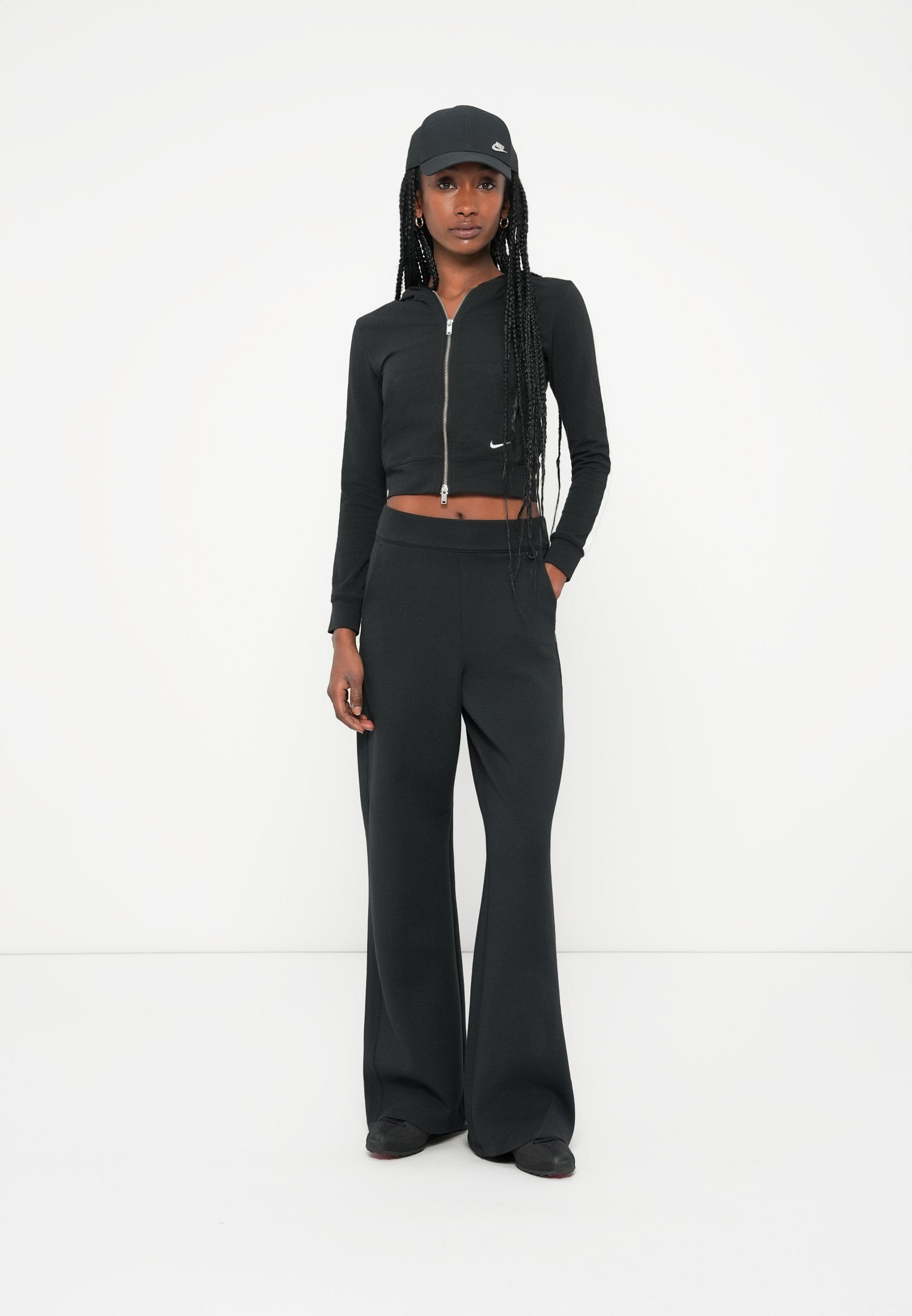 FLARE  - Tracksuit bottoms - black/dark smoke grey