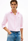TH FLEX REGULAR FIT STRIPE POPLIN SHIRT - Shirt - classic pink/stripe