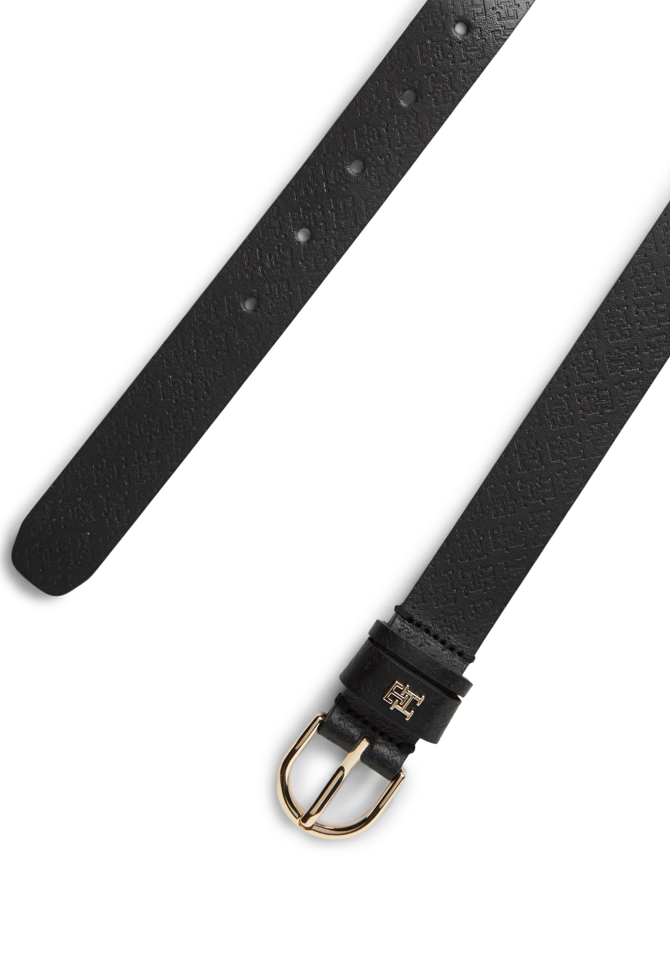 ESSENTIAL TH MONOGRAM PLAQUE LEATHER BELT - Belt - black