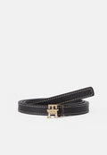 TH MONOGRAM PLAQUE BUCKLE LEATHER BELT - Belt - black