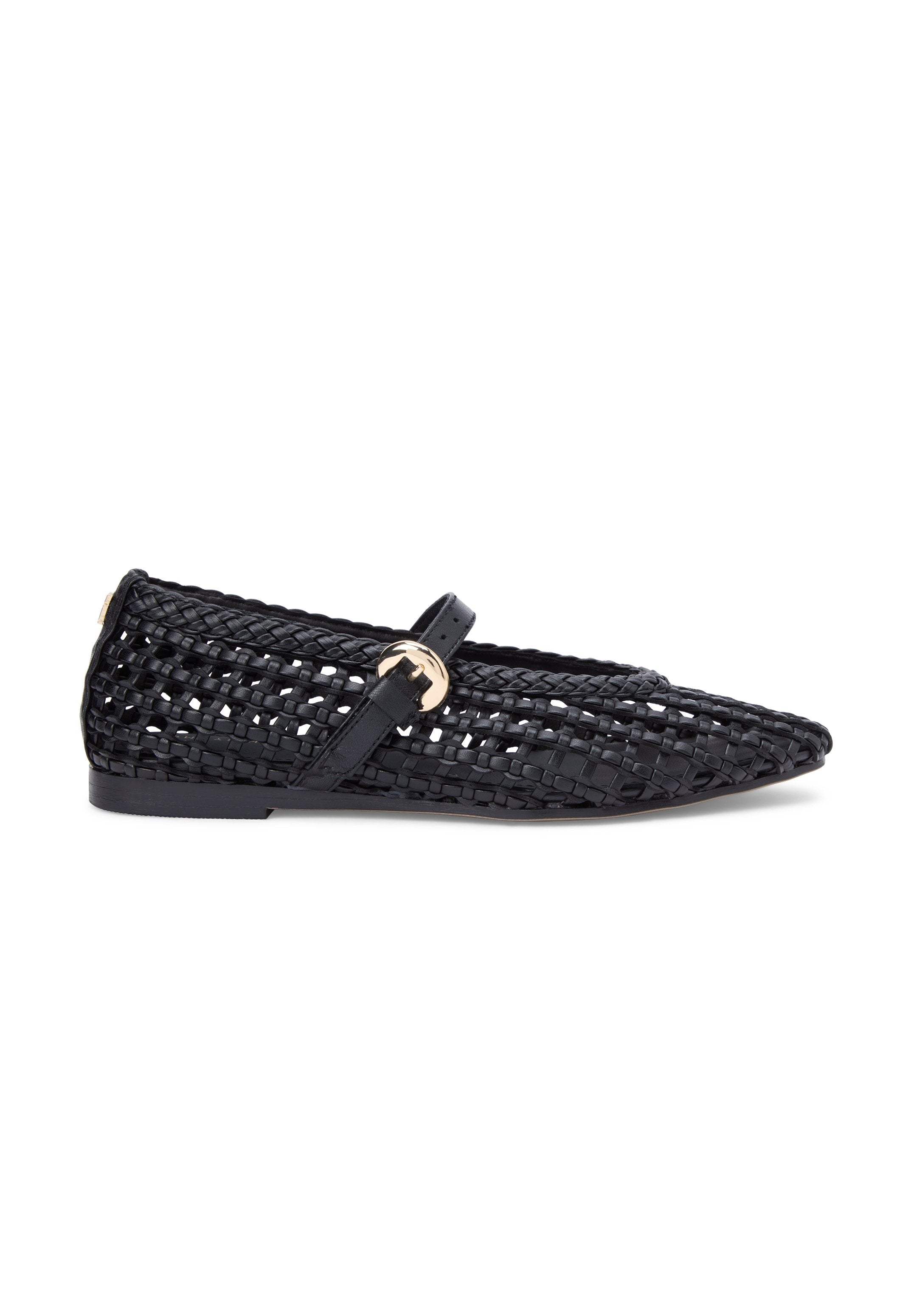 BALLERINES PLATES MARY JANE TISSÉES - Ballerines - noir