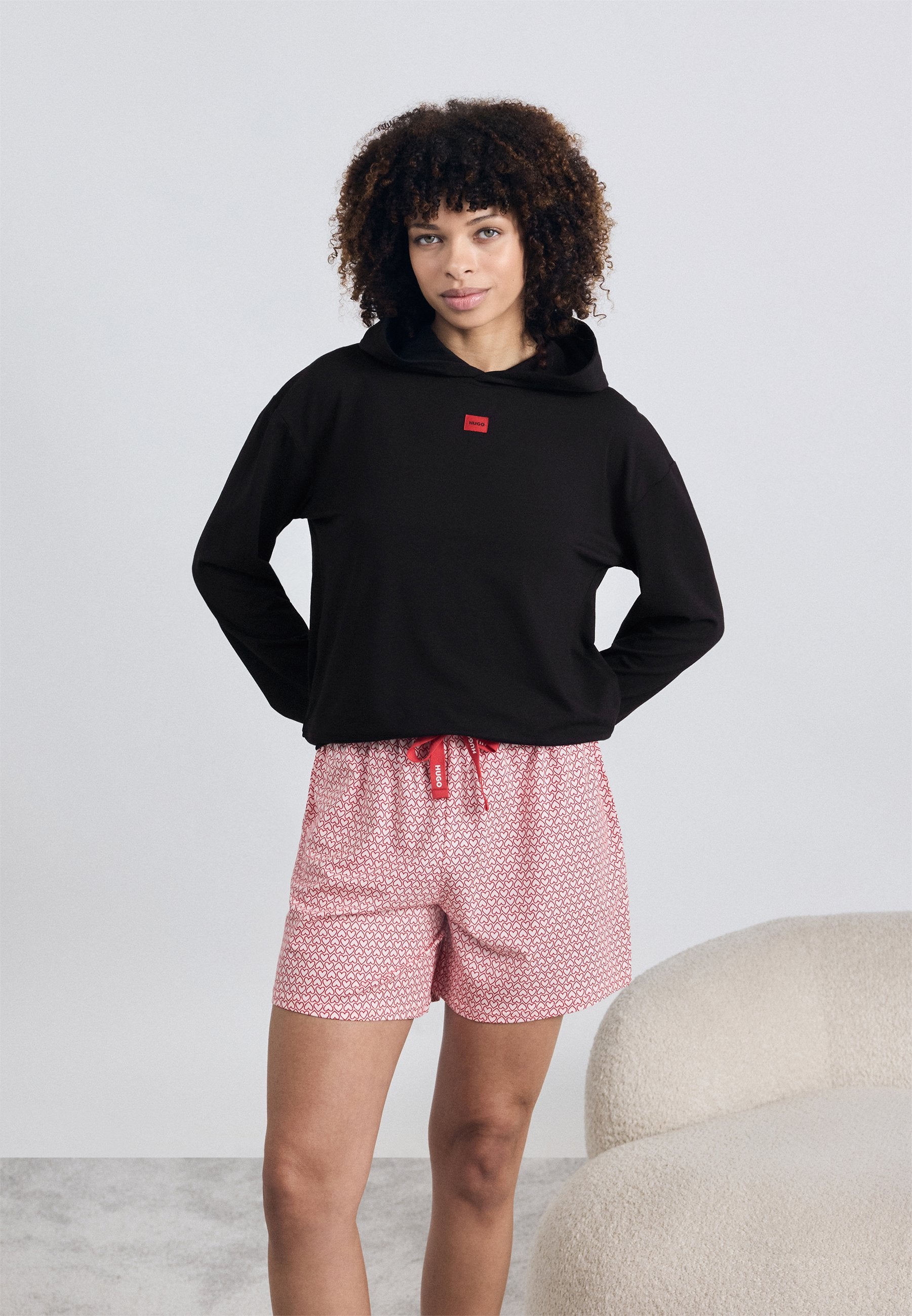 SIGNATURE HOODIE - Pyjama top - black