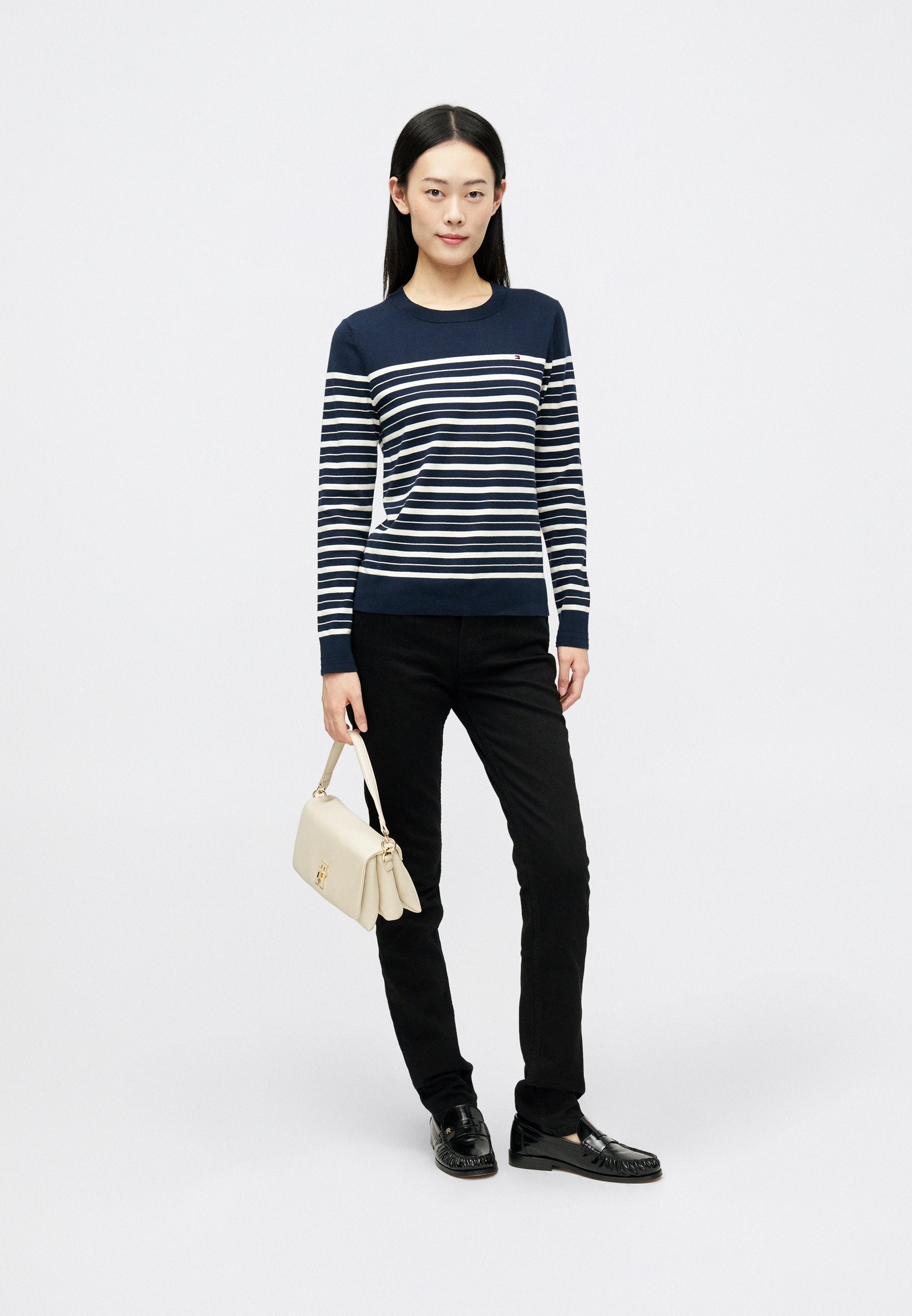 PULL RAS-DU-COU EN JERSEY - Pull - marine foncé/calico