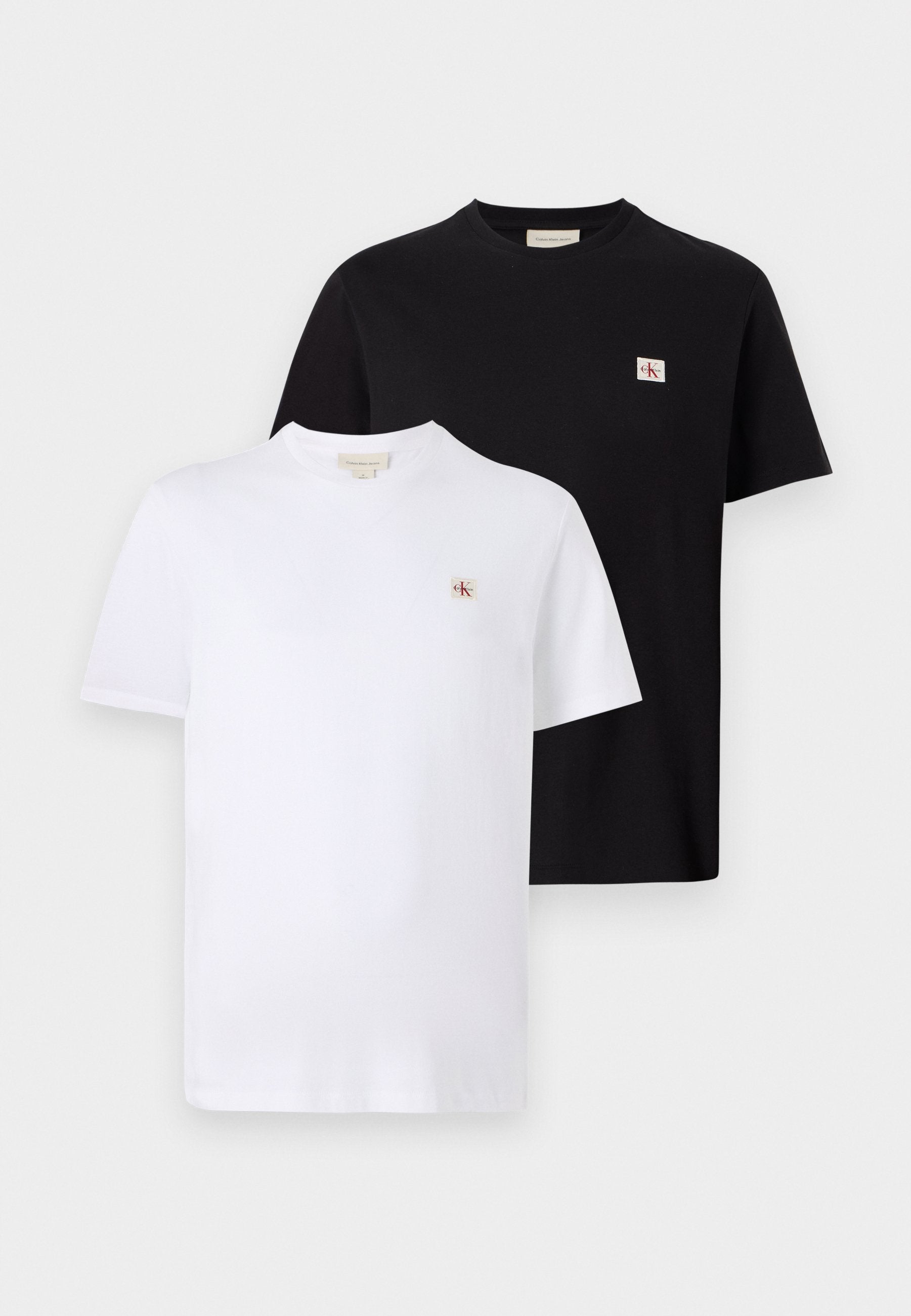SS BADGE TEE 2PK - Basic T-shirt - black/bright white