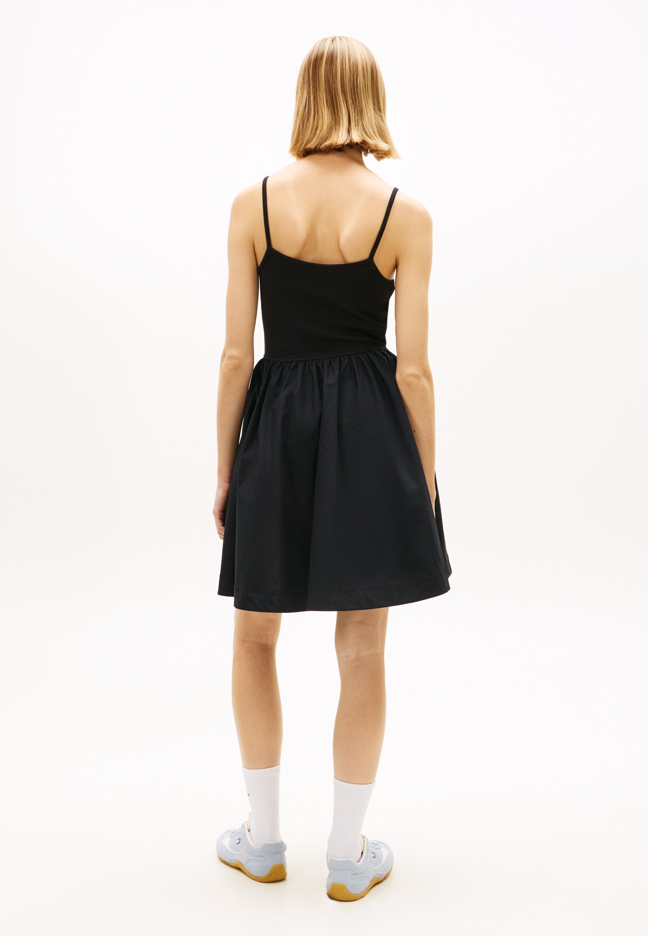 SPAGHETTI STRAP EXTRA SLIM MINI DRESS - Day dress - black