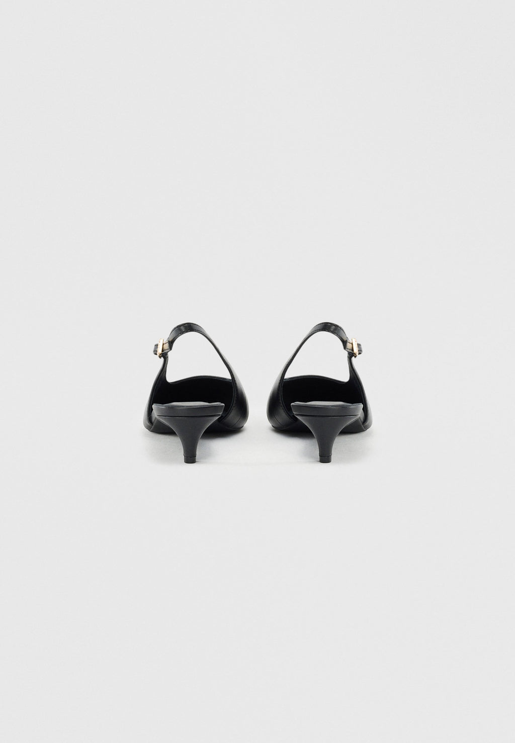 TH MONOGRAM LEATHER SLINGBACK KITTEN HEELS - Classic heels - black
