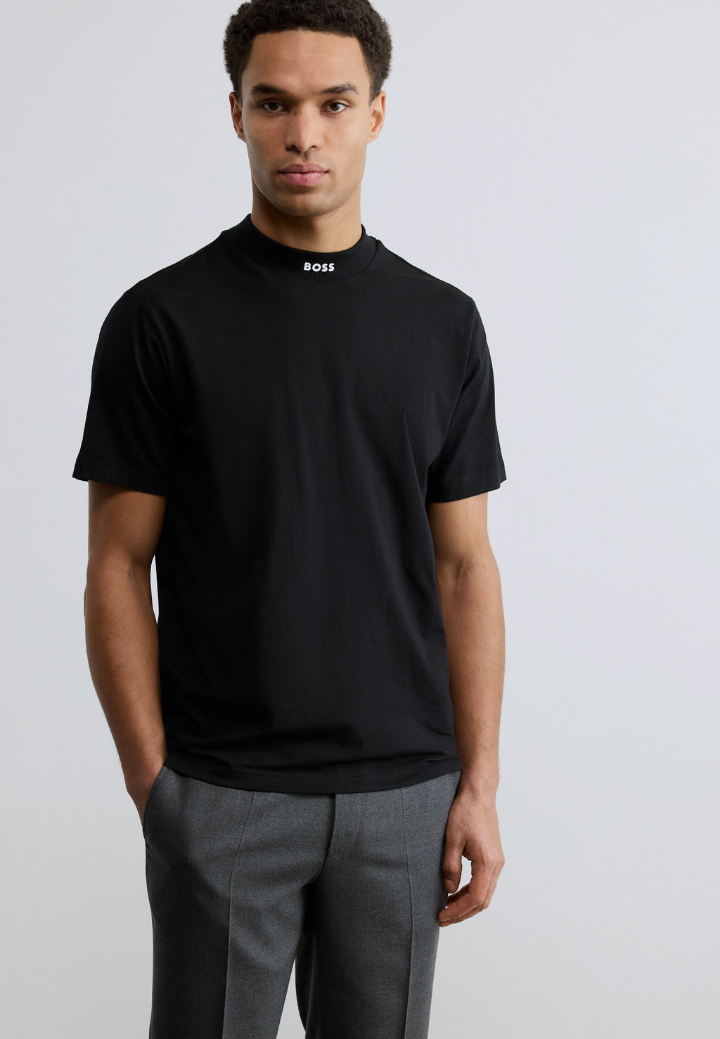 TEE COLLAR - Basic T-shirt - black