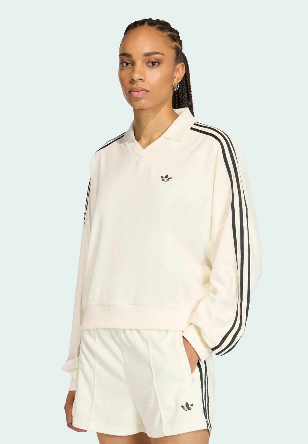 V NECK LONG SLEEVES - Sweatshirt - off white
