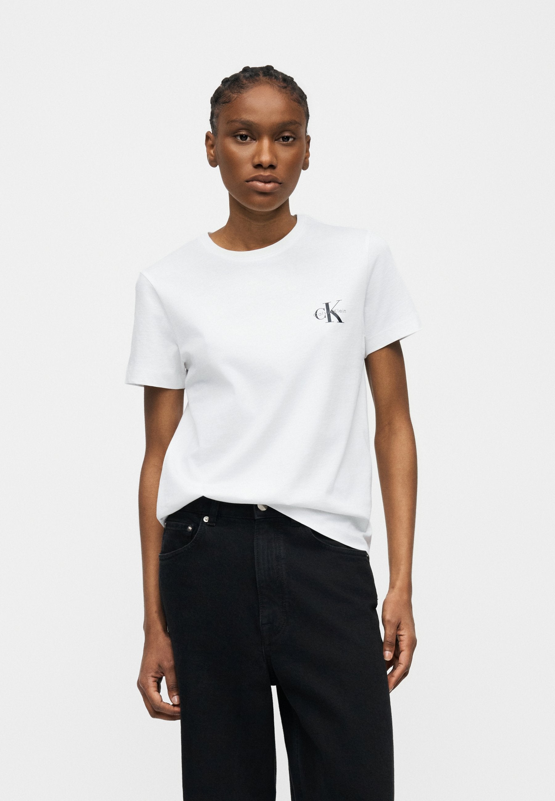 MONOLOGO TEE 2 PACK - Basic T-shirt - vanilla custard/white