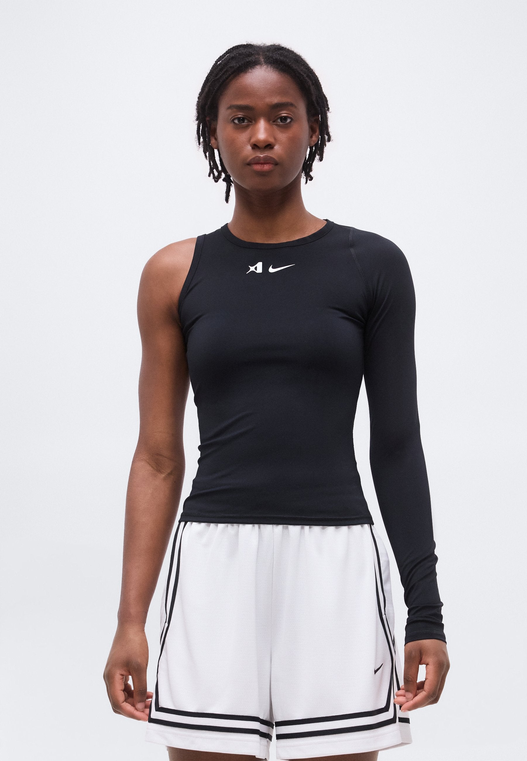 A'JA A'SYMMETRIC - Long sleeved top - black/white