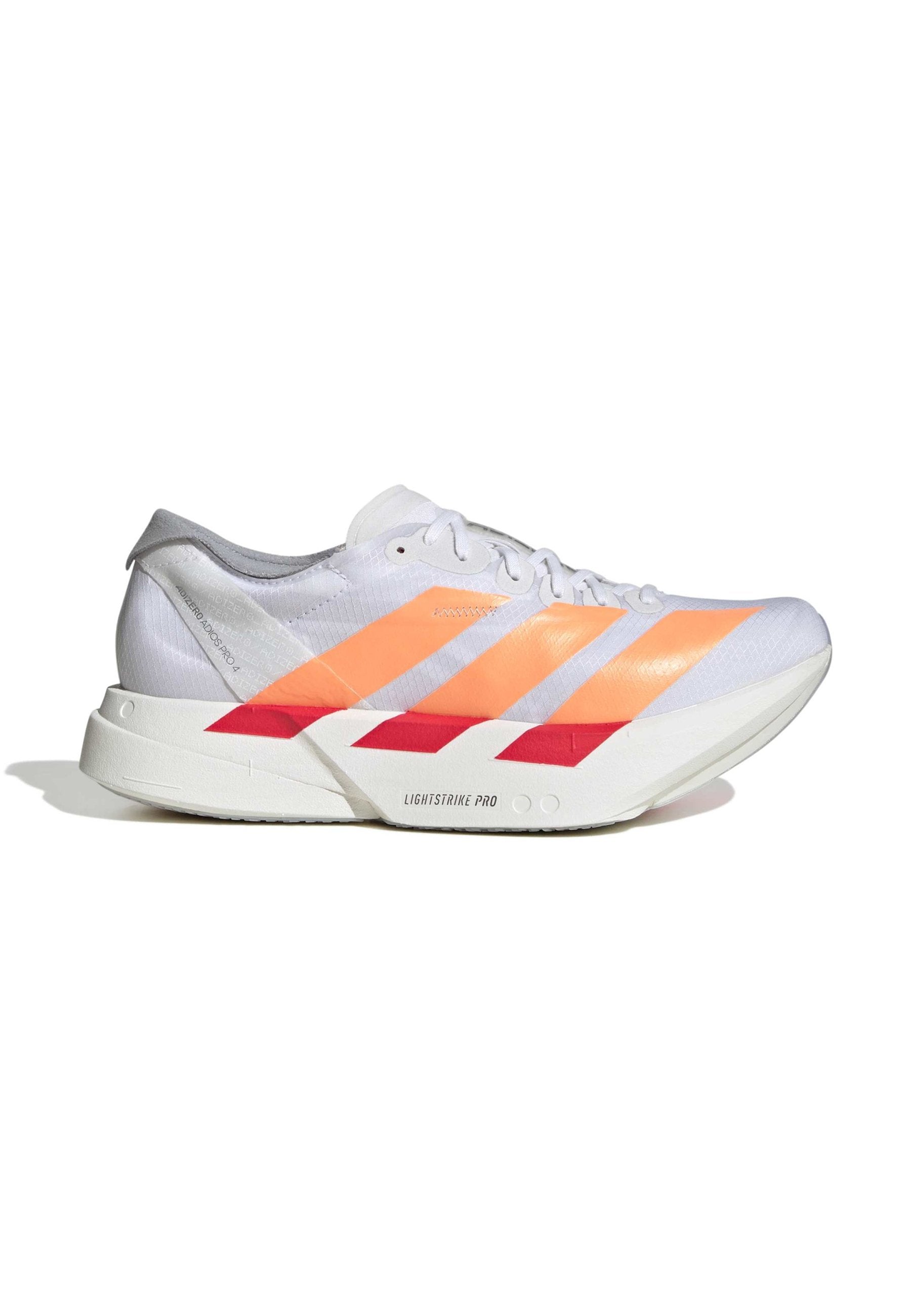 ADIZERO ADIOS PRO 4 - Road running shoes - ftwr white/beam orange/lucid red