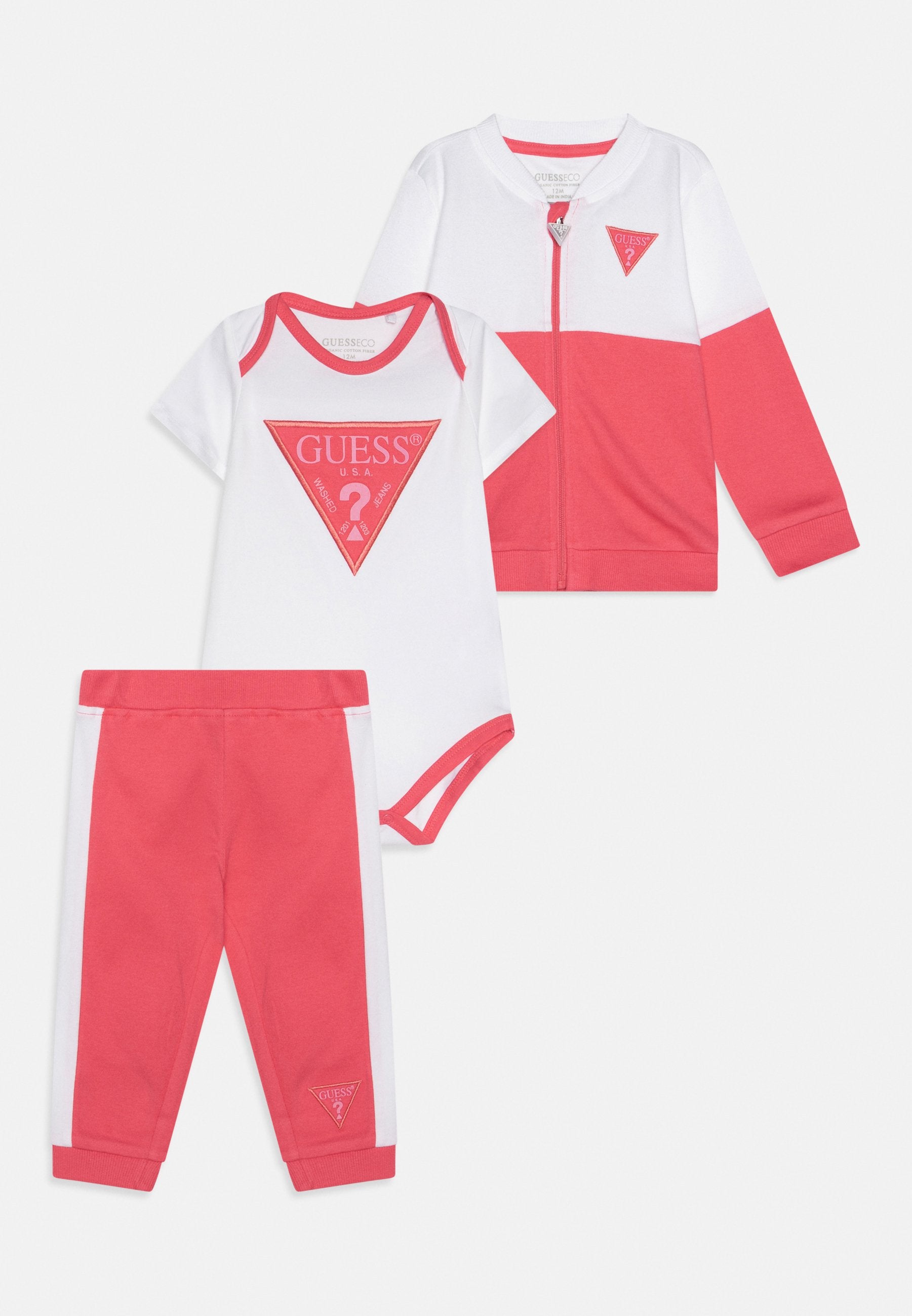 ENSEMBLE BÉBÉ ZIPPÉ ACTIF UNISEXE - Cadeaux de naissance - rose juteux