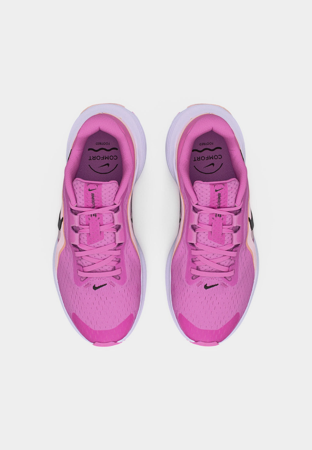 DOWNSHIFTER - Chaussures de running sur route - magenta clair/noir/noir cassé/blanc/rose perle/orange vif