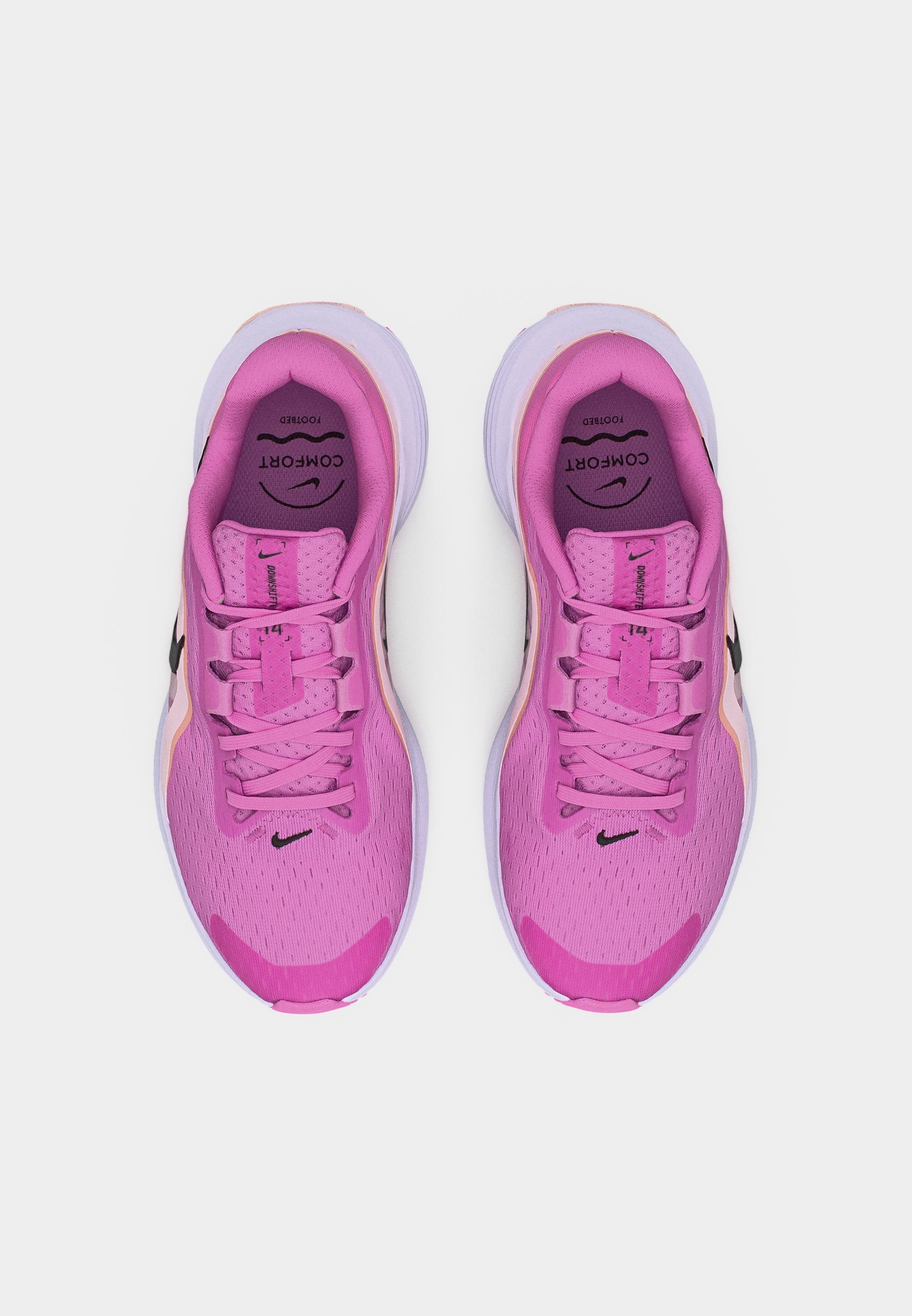 DOWNSHIFTER - Chaussures de running sur route - magenta clair/noir/noir cassé/blanc/rose perle/orange vif